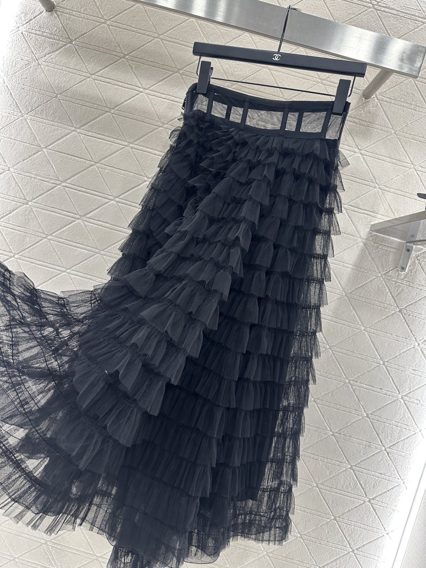 ♥Dio*♥2025新品上架高腰蛋糕多层真丝长款纱裙定制YB进口网纱材质 飘逸动人 亲肤透气 多层次长款