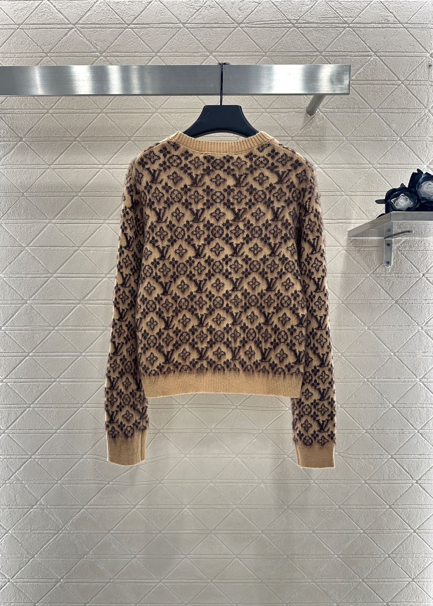 ♥Louis Vuitto*♥2025新品上架 圆领提花针织套头毛衣定制YB羊绒羊毛纱线织造 质感细腻 