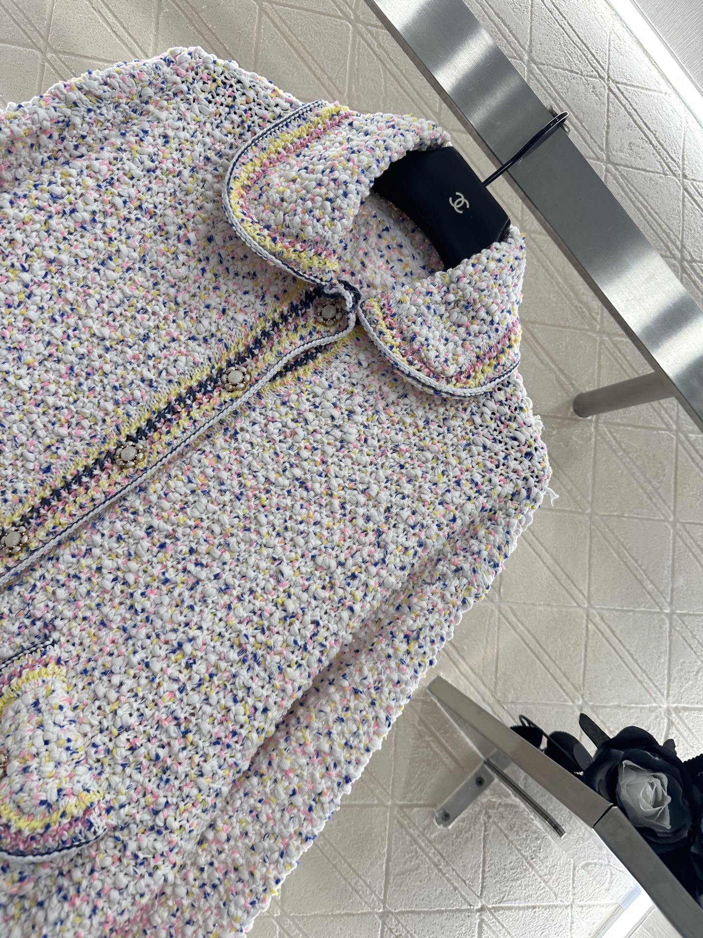 ♥Chane*♥2025新品上架 翻领彩点毛衣开衫定制YB棉毛纱线织造 软糯厚实 柔软亲肤 常规版型配合