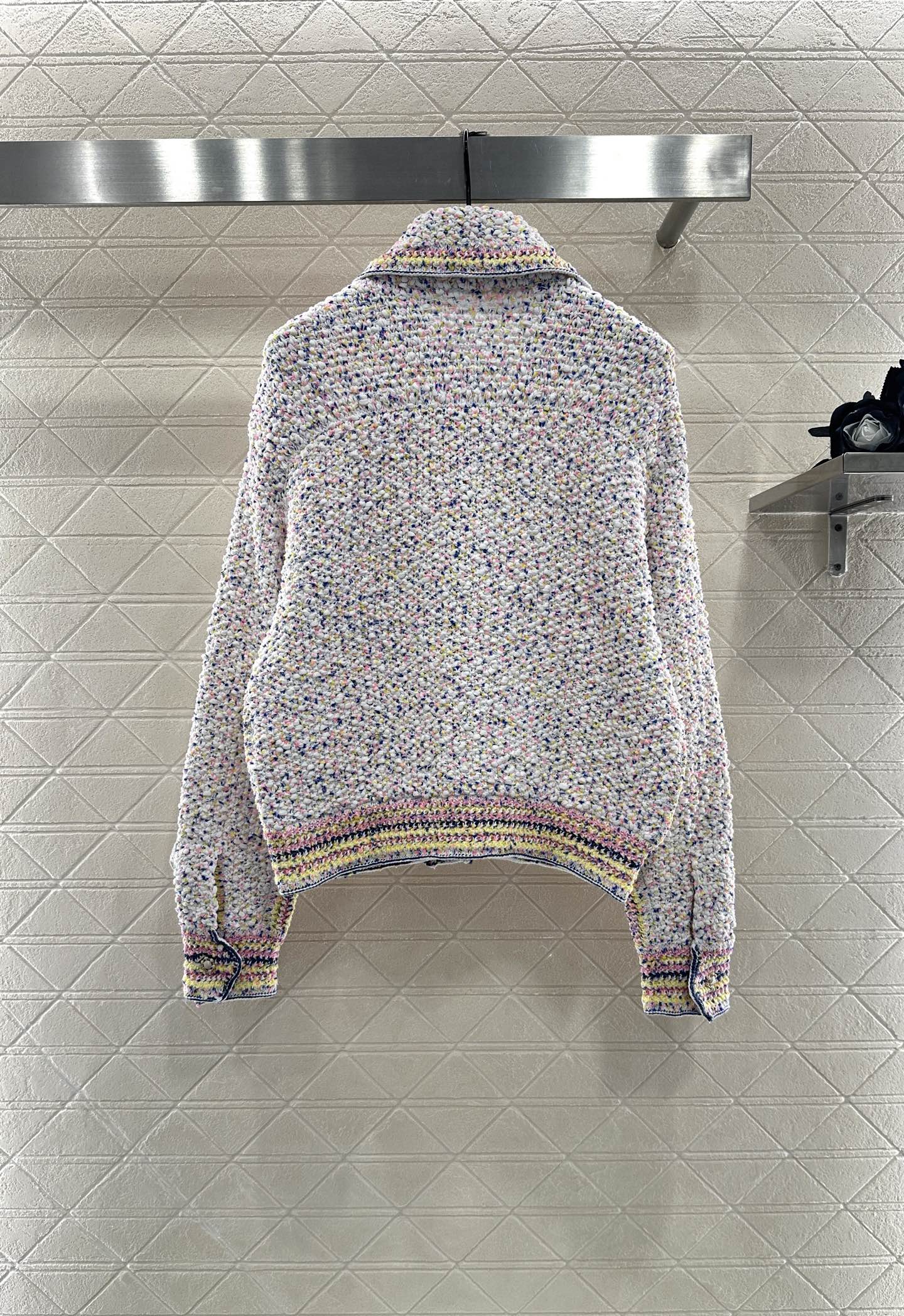 ♥Chane*♥2025新品上架 翻领彩点毛衣开衫定制YB棉毛纱线织造 软糯厚实 柔软亲肤 常规版型配合