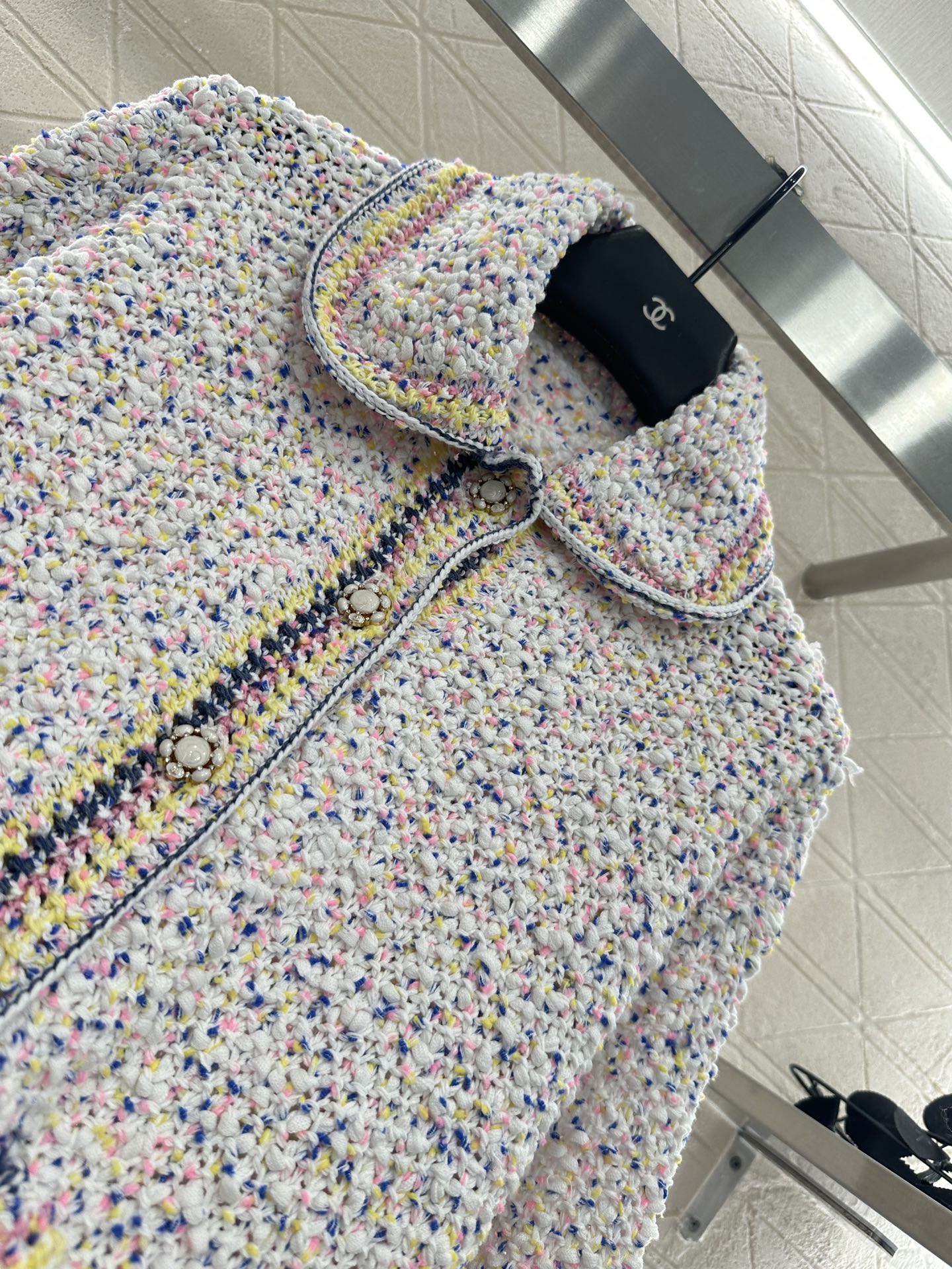 ♥Chane*♥2025新品上架 翻领彩点毛衣开衫定制YB棉毛纱线织造 软糯厚实 柔软亲肤 常规版型配合