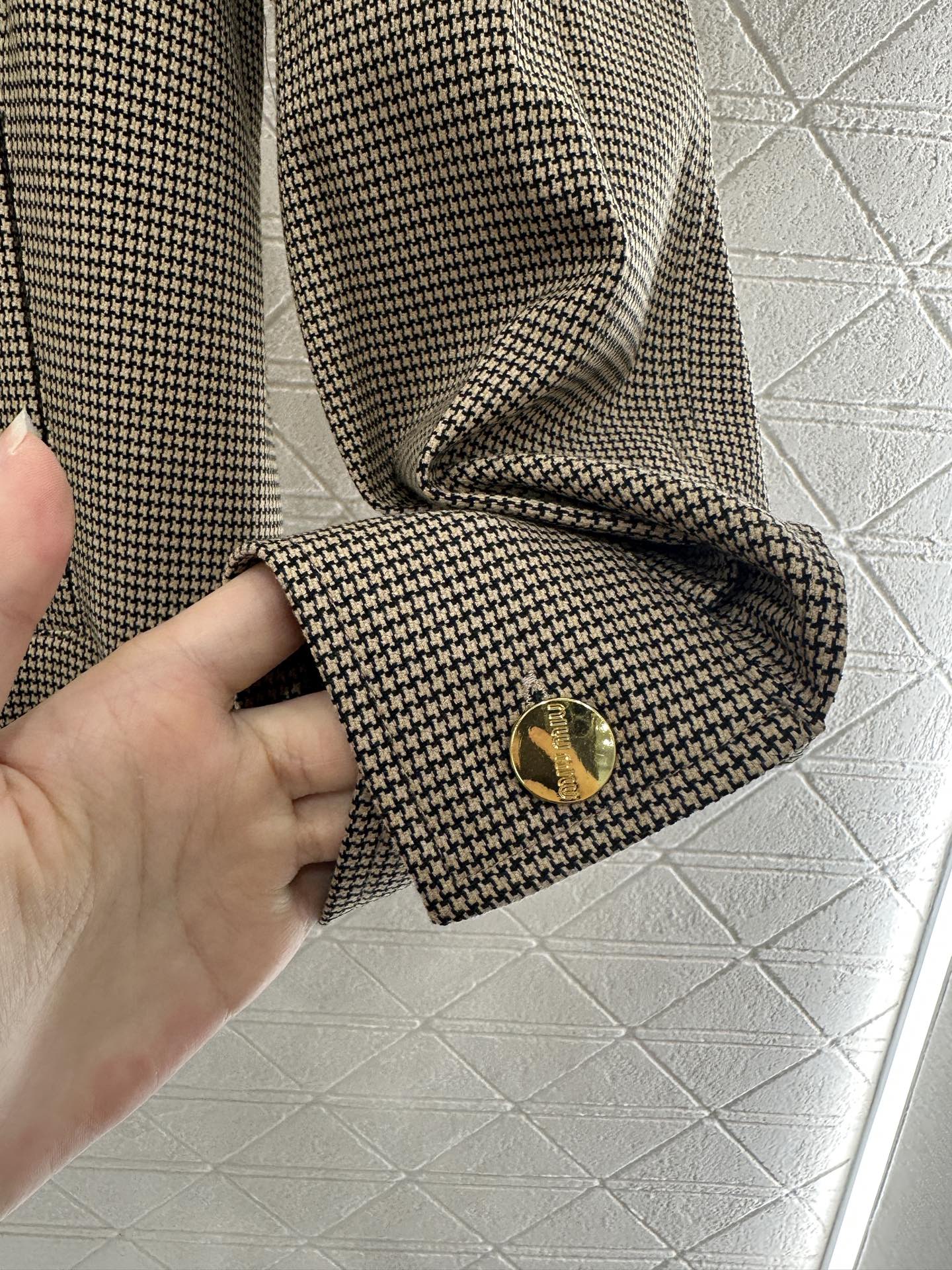 ♥Miumi*♥2025新品上架 撞色蕾丝花边外套短裙套装定制YB进口人棉材质 质感细腻 品相高级 翻领