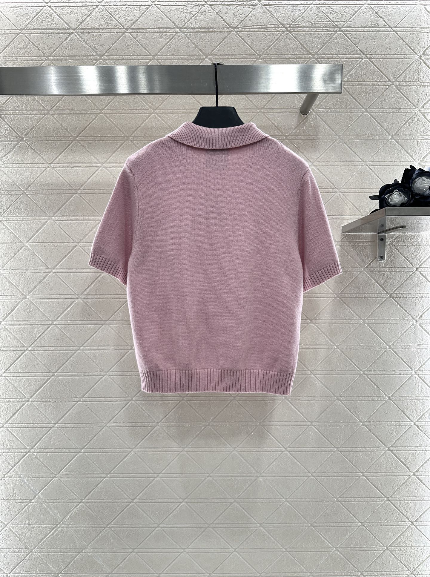 ♥Givench*♥2025新品上架 半开襟翻领针织上衣定制YB羊绒纱线织造 质感高级 舒适柔软 翻领正