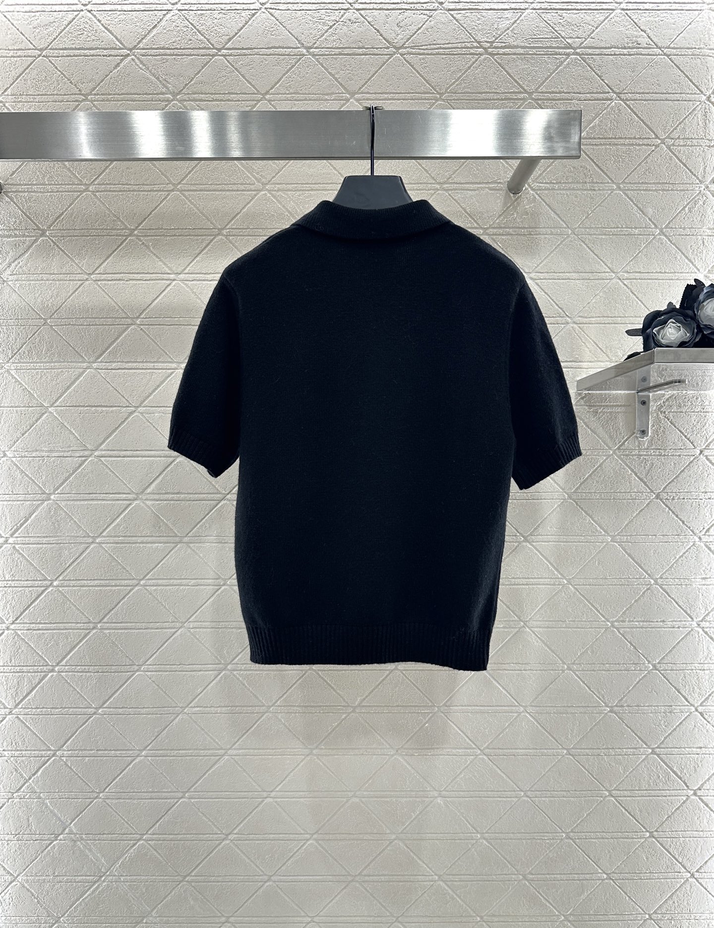 ♥Givench*♥2025新品上架 半开襟翻领针织上衣定制YB羊绒纱线织造 质感高级 舒适柔软 翻领正