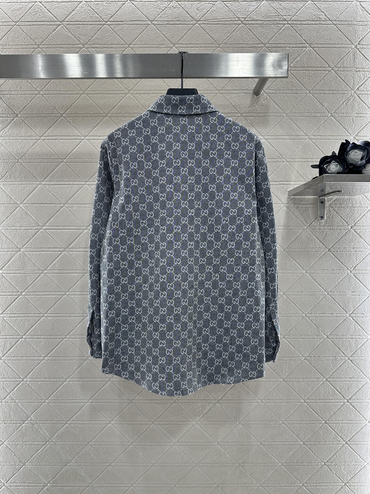 ♥Gucc*♥2025新品上架 提花牛仔衬衣长裤套装定制YB进口提花材质 质感高级 穿搭舒适 翻领衬衫直