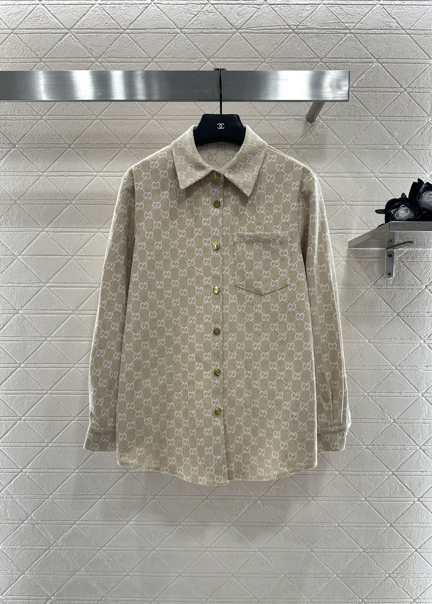 ♥Gucc*♥2025新品上架 提花牛仔衬衣长裤套装定制YB进口提花材质 质感高级 穿搭舒适 翻领衬衫直