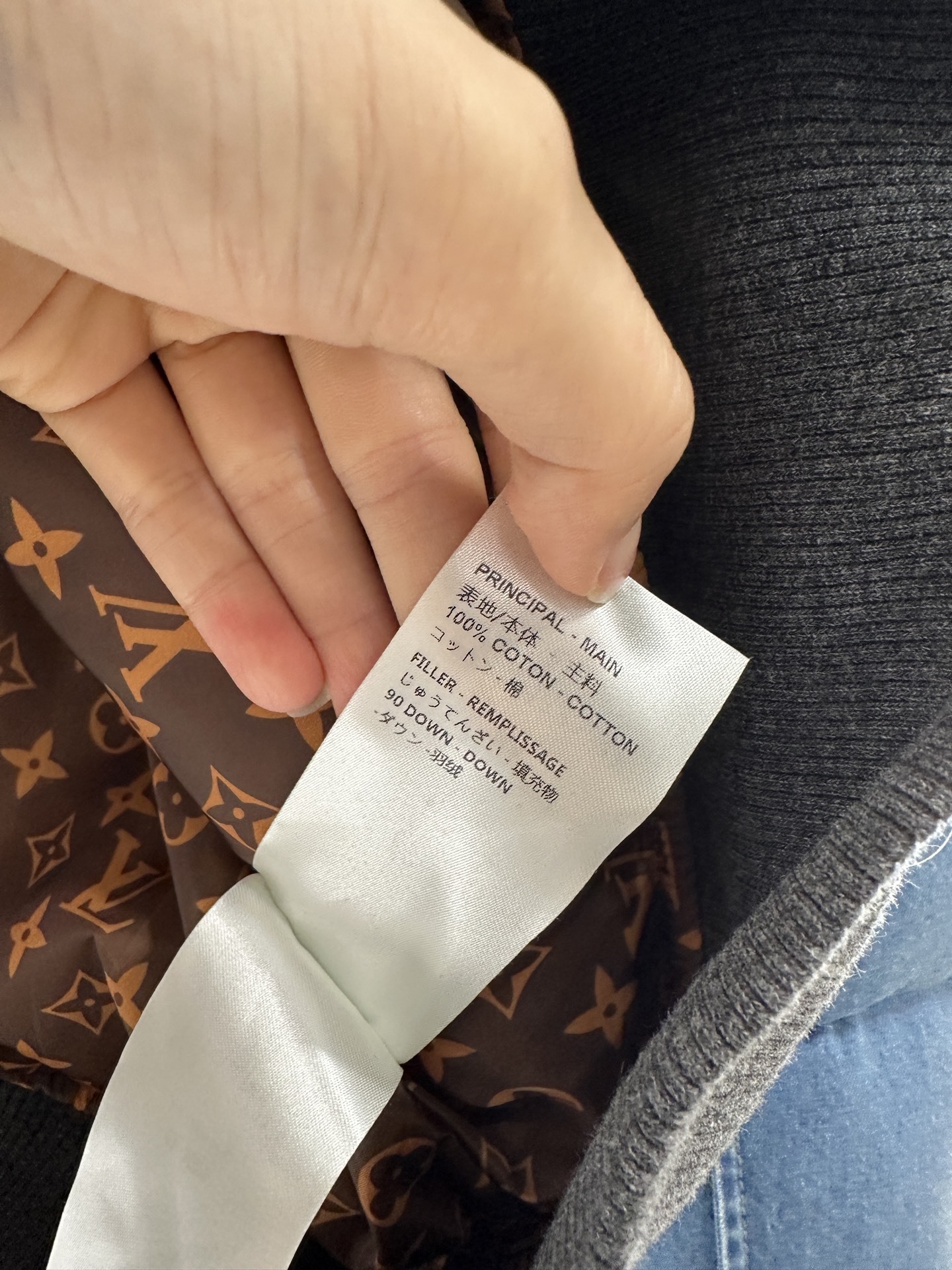 ♥Louis Vuitto*♥2025新品上架 牛仔翻领拉链夹克羽绒服定制YB斜纹棉牛仔材质 羽绒棉填充