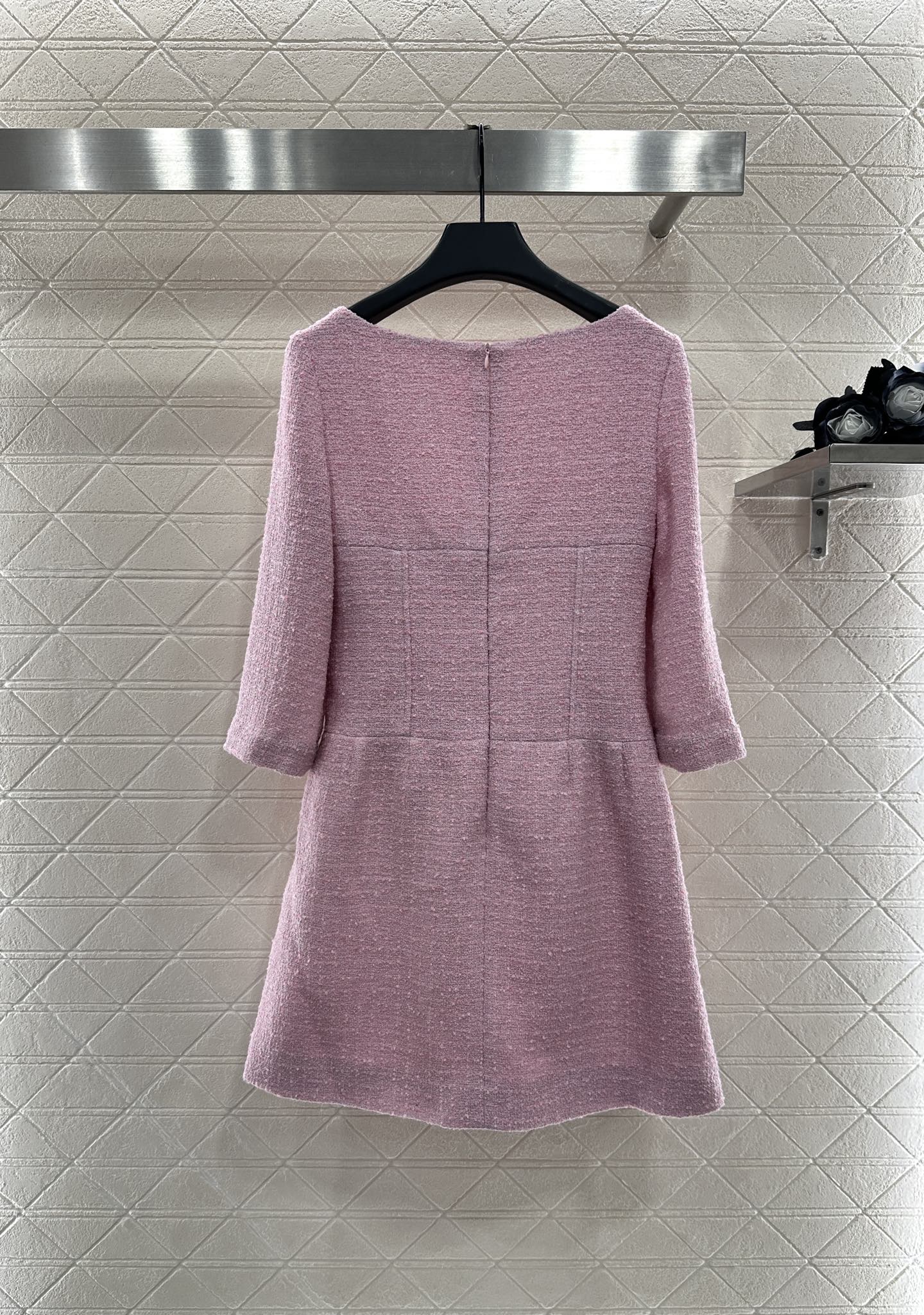 ♥Chane*♥2025新品上架 中袖圆领洋装连衣裙定制YB进口羊毛呢材质 质感高级 穿搭洋气 洋装名媛