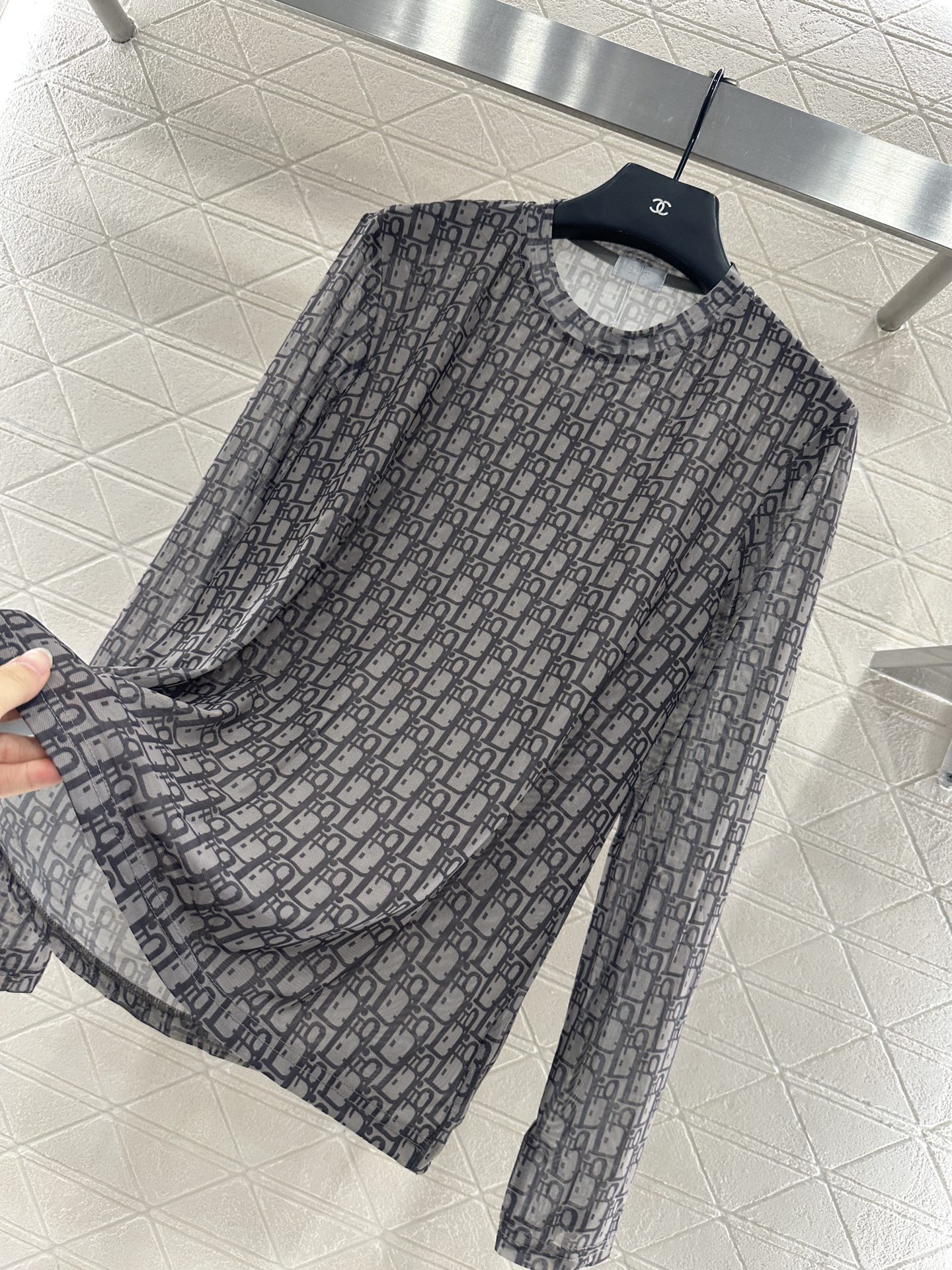 ♥Dio*♥2025新品上架 网纱圆领打底衫定制YB进口网纱材质 清透舒适 弹力十足 圆领长袖打底裁剪 