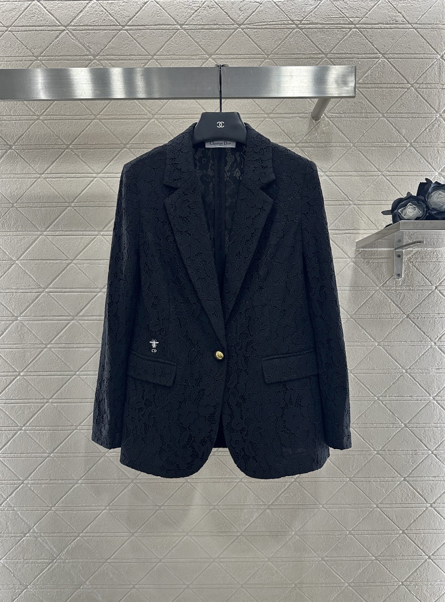 ♥Dio*♥2025新品上架 绣花翻领西装外套定制YB进口绣花材质 质感光泽 垂感更强 品相高级 翻领正