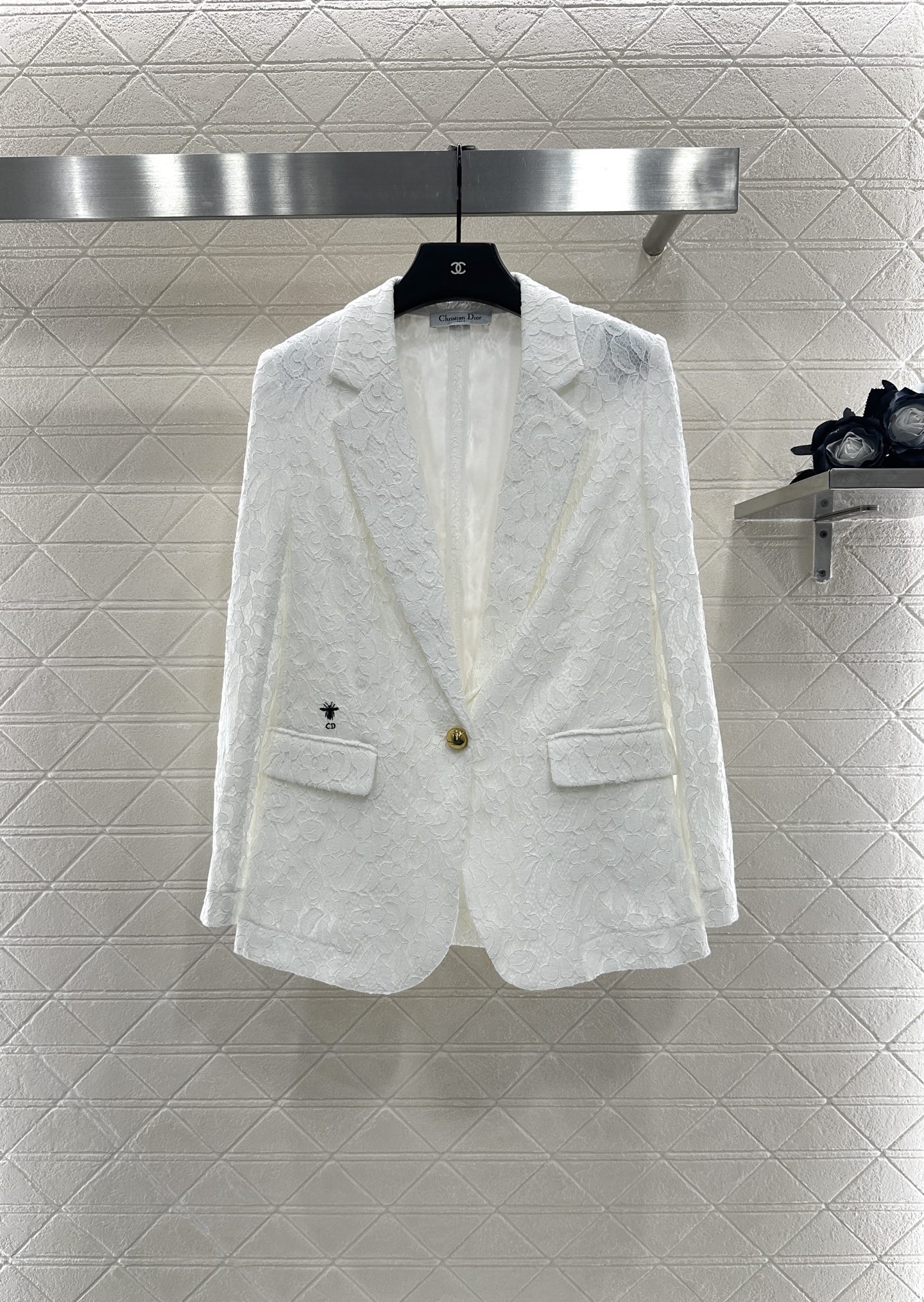 ♥Dio*♥2025新品上架 绣花翻领西装外套定制YB进口绣花材质 质感光泽 垂感更强 品相高级 翻领正