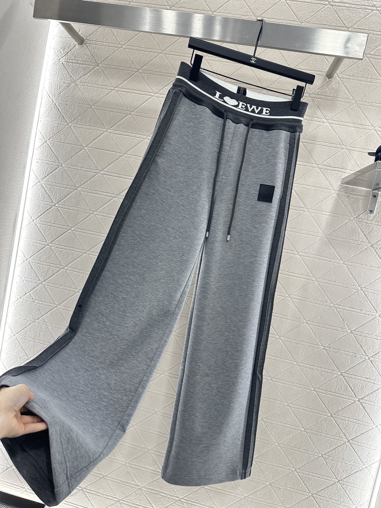 ♥Loew*♥2025新品上架 抽绳织带阔腿长裤定制YB进口全棉材质 面料柔挺舒适 垂顺有型 高腰抽绳阔