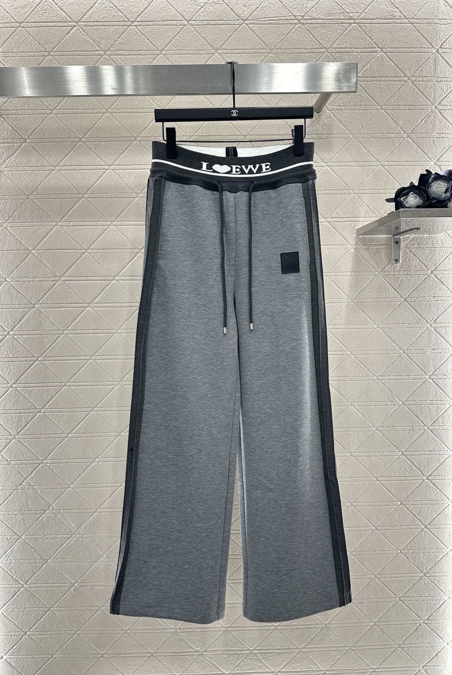 ♥Loew*♥2025新品上架 抽绳织带阔腿长裤定制YB进口全棉材质 面料柔挺舒适 垂顺有型 高腰抽绳阔