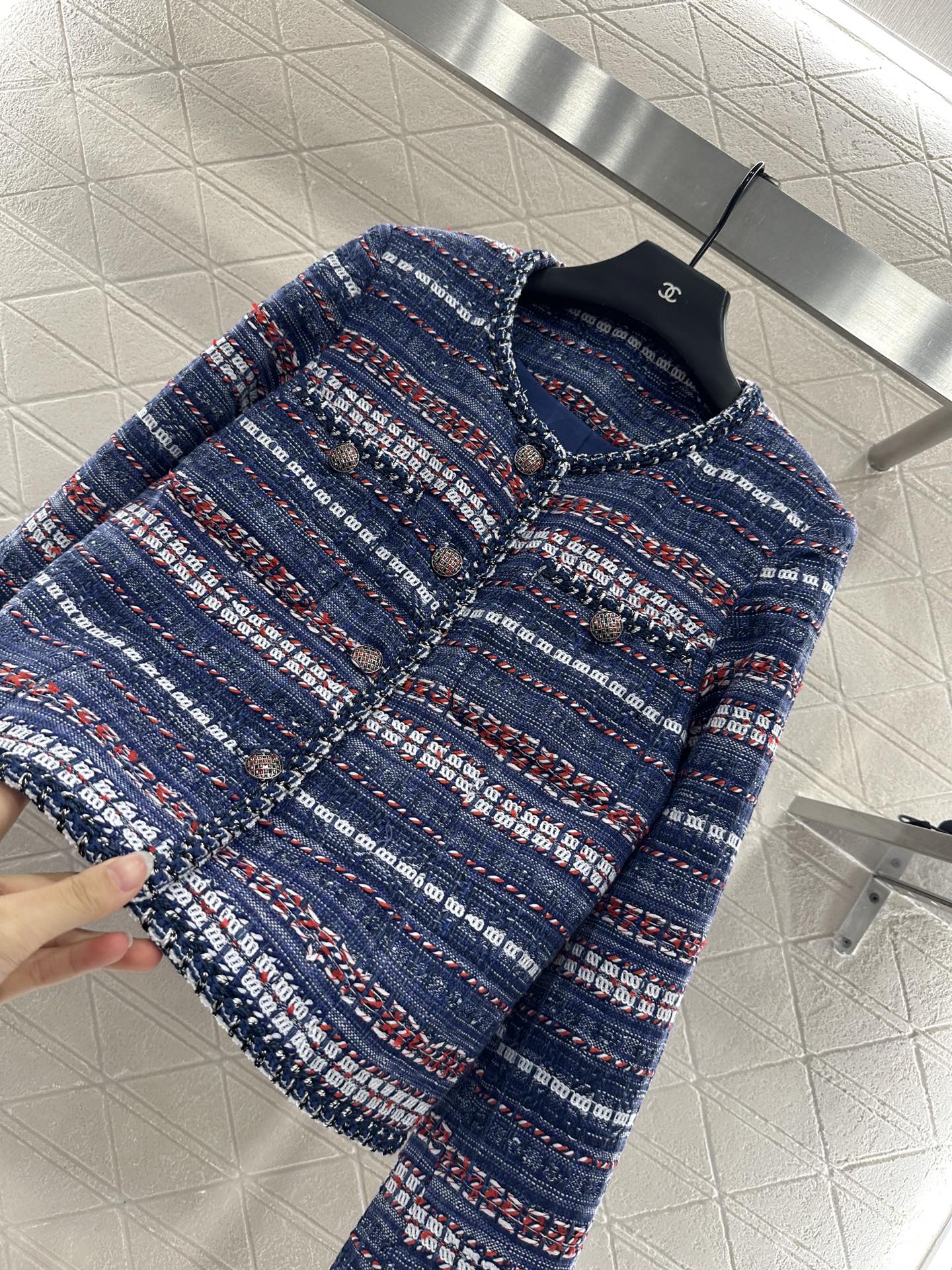 ♥Chane*♥2025新品上架 粗纺捆边洋装外套定制YB进口粗纺羊毛呢材质 肌理明显 毛料肉眼可见 质