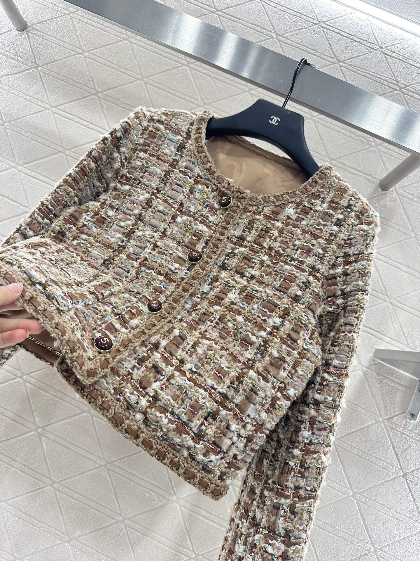 ♥Chane*♥2025新品上架 粗纺捆边洋装外套定制YB进口粗纺羊毛呢材质 肌理明显 毛料肉眼可见 质