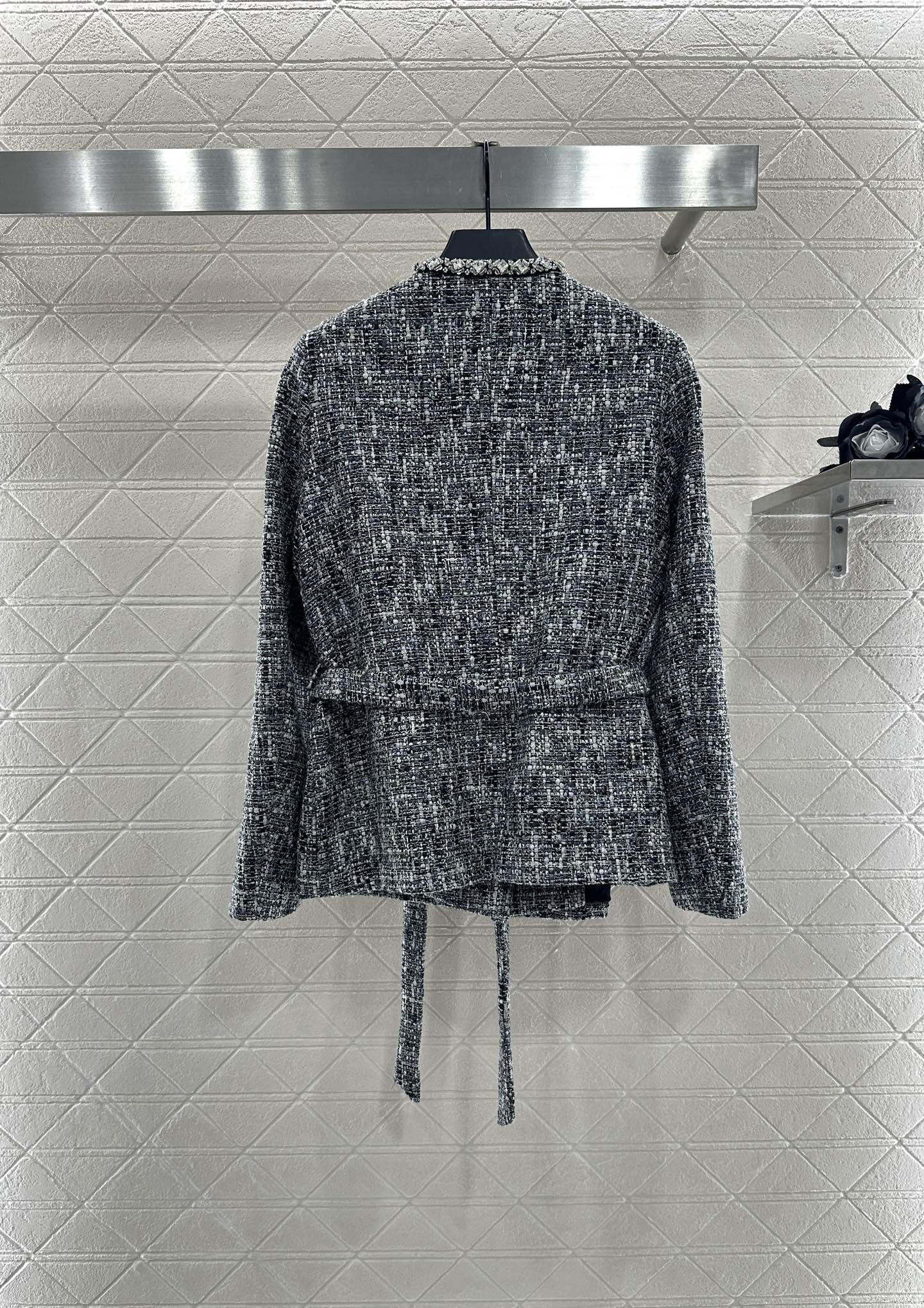 ♥Chane*♥2025新品上架 圆领洋装钉珠捆边外套定制YB进口粗纺羊毛呢材质 质感高级 品相十足 圆