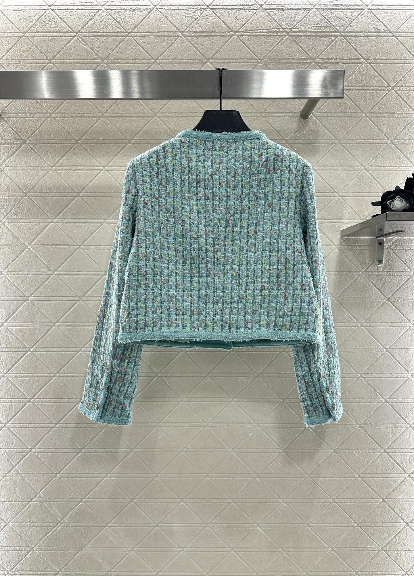 ♥Chane*♥2025新品上架 彩色捆边编织洋装外套定制YB进口粗纺羊毛呢材质 肌理明显 毛料肉眼可见