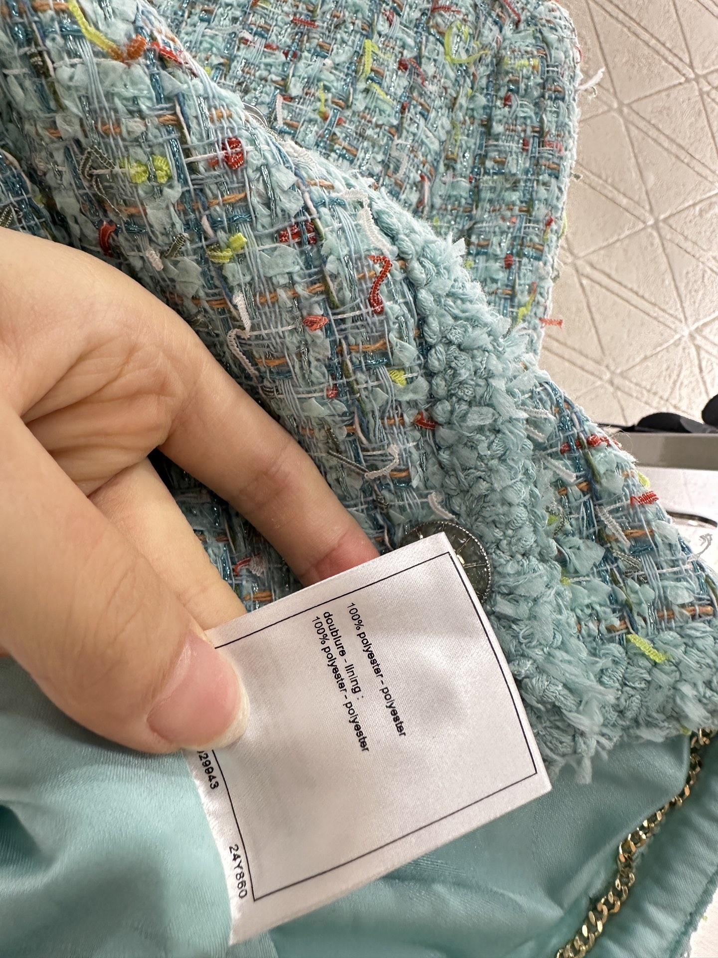 ♥Chane*♥2025新品上架 彩色捆边编织洋装外套定制YB进口粗纺羊毛呢材质 肌理明显 毛料肉眼可见