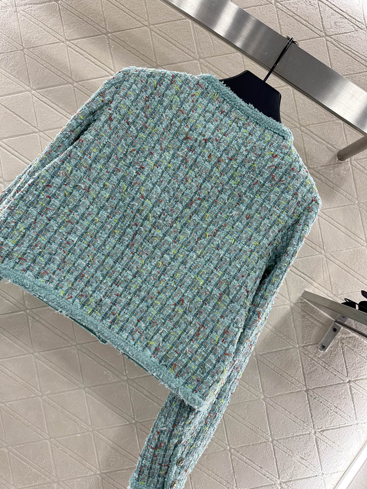 ♥Chane*♥2025新品上架 彩色捆边编织洋装外套定制YB进口粗纺羊毛呢材质 肌理明显 毛料肉眼可见