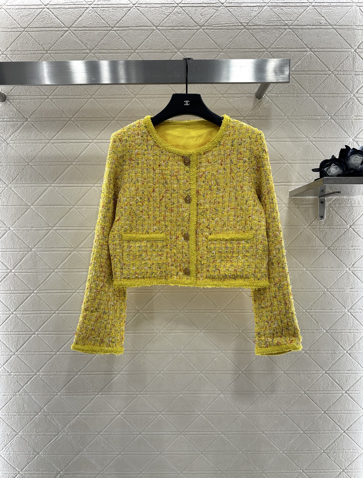 ♥Chane*♥2025新品上架 彩色捆边编织洋装外套定制YB进口粗纺羊毛呢材质 肌理明显 毛料肉眼可见