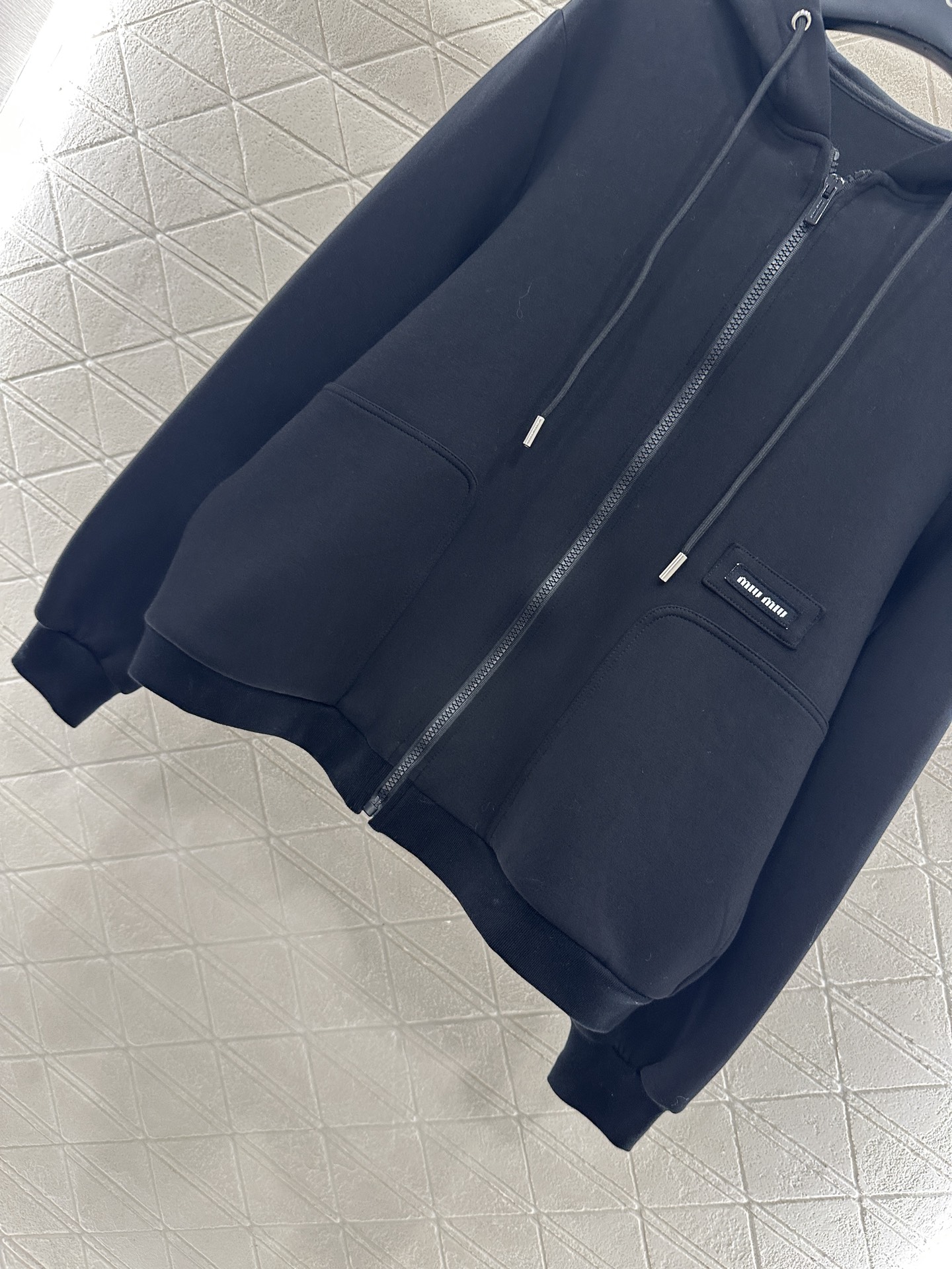 ♥Miumi*♥2025新品上架 连帽外套长裤套装定制YB斜纹全棉材质 质感光泽 品相高级 宽松廓形连帽