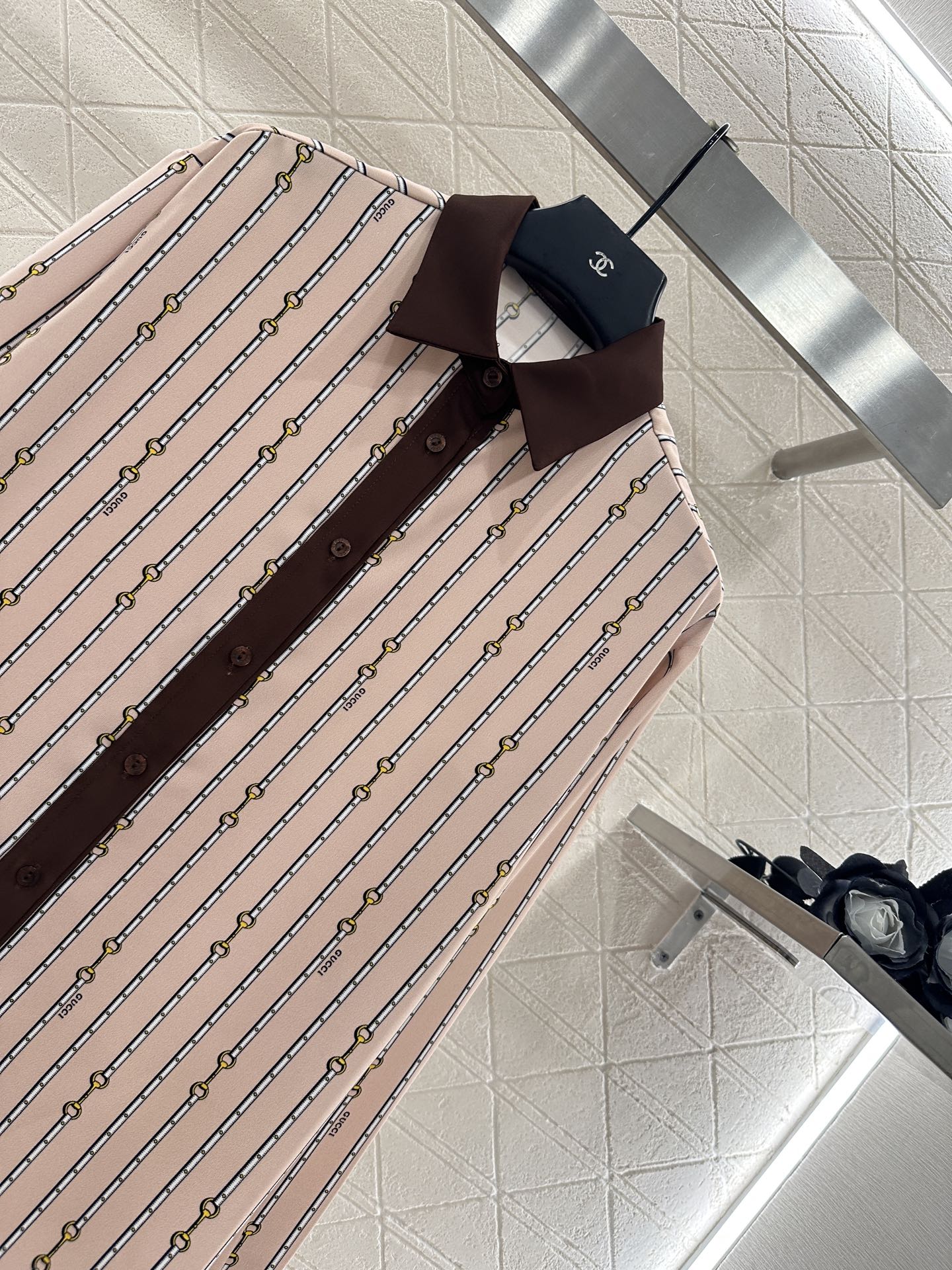 ♥Guc*♥2025新品上架 撞色印花衬衣长裤套装定制YB斜纹稠材质 柔软亲肤 垂坠飘逸 通体印花工艺处