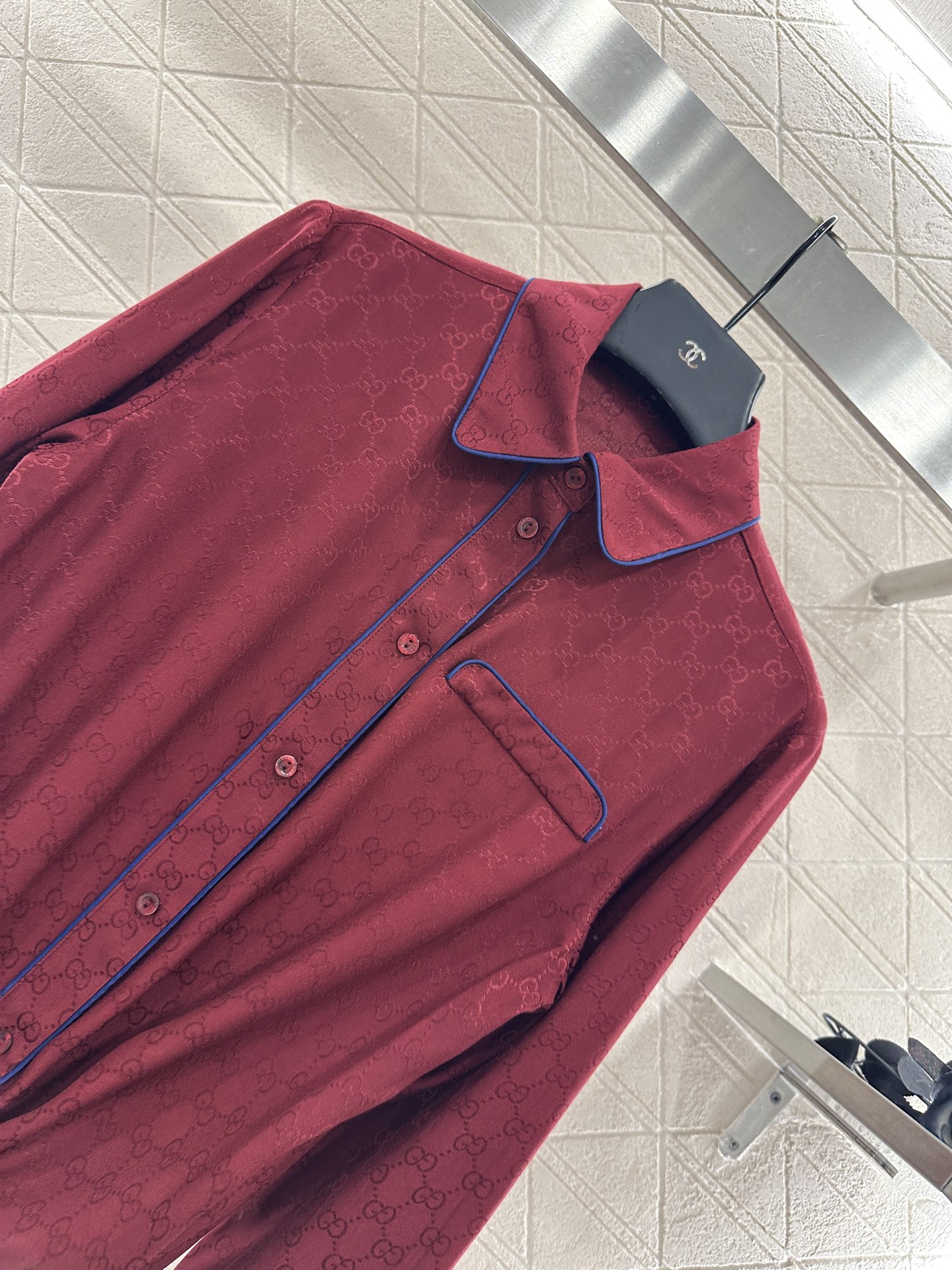 ♥Gucc*♥2025新品上架 提花衬衣长裤套装定制YB进口提花材质 柔软亲肤 垂坠飘逸 通体满铺 呈现