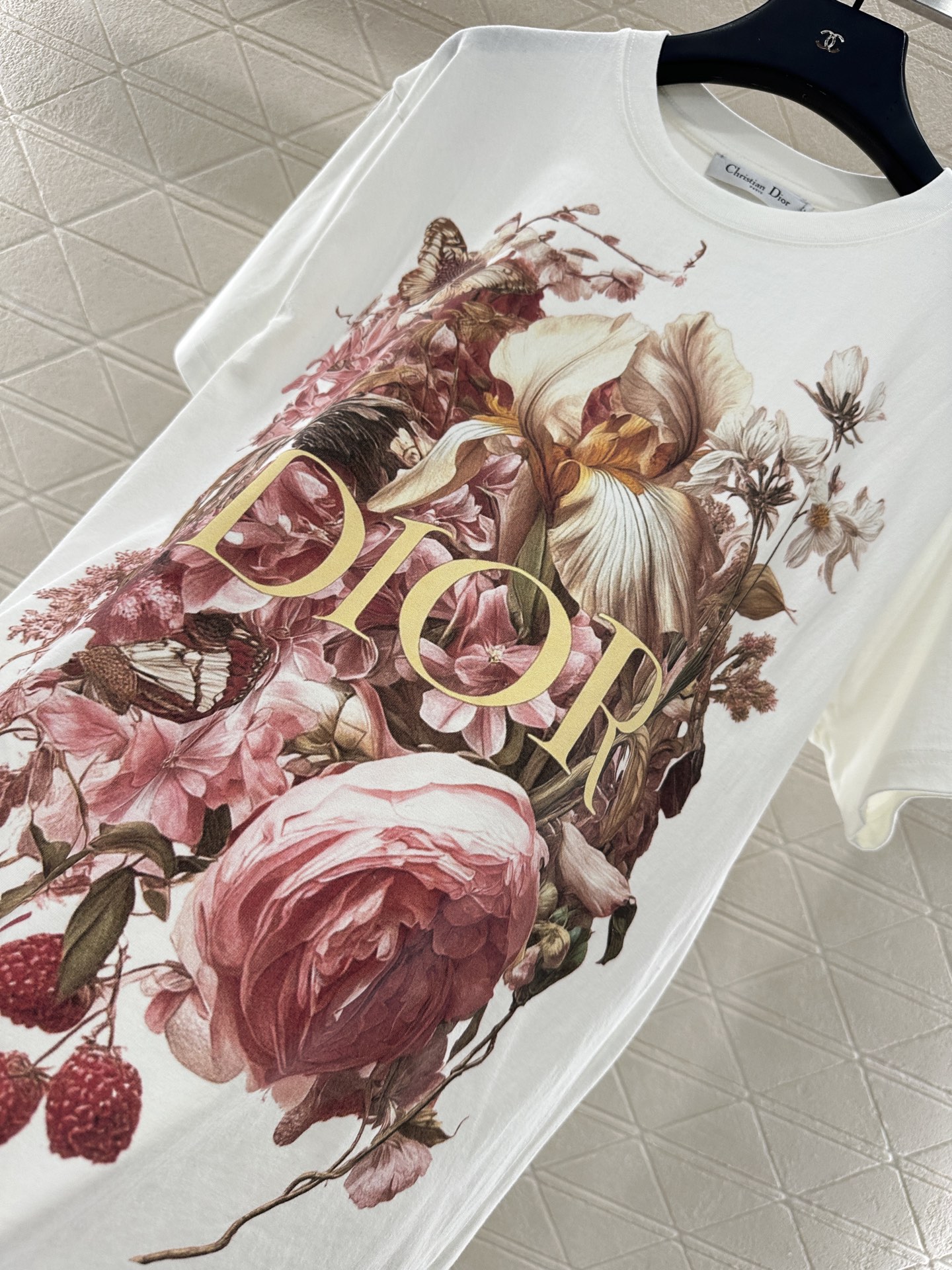 ♥Dio*♥2025新品上架 圆领印花𝑇𝑒𝑒定制YB原生全棉材质 质感高级 柔软舒适 宽松短袖T恤裁剪 