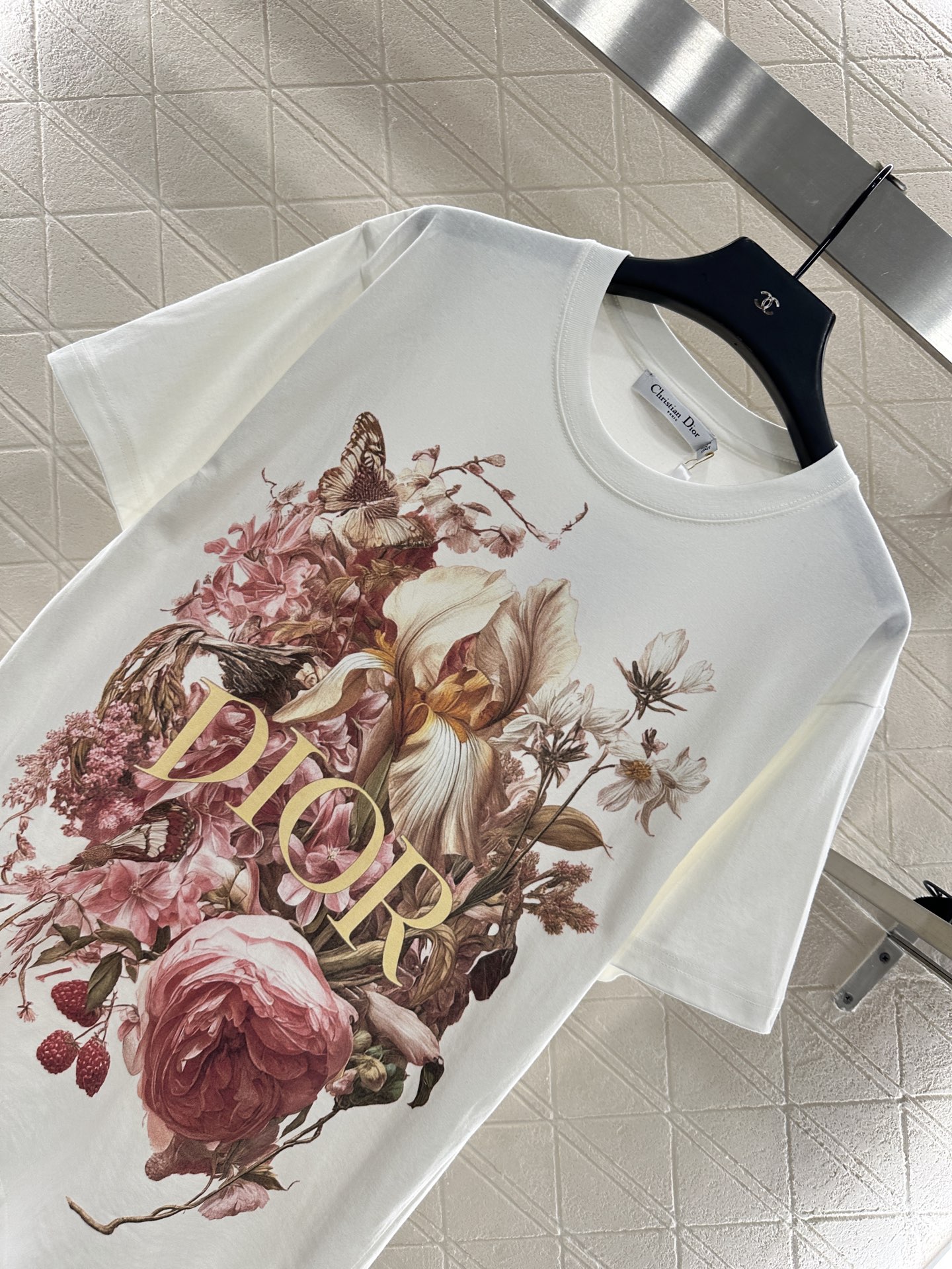 ♥Dio*♥2025新品上架 圆领印花𝑇𝑒𝑒定制YB原生全棉材质 质感高级 柔软舒适 宽松短袖T恤裁剪 