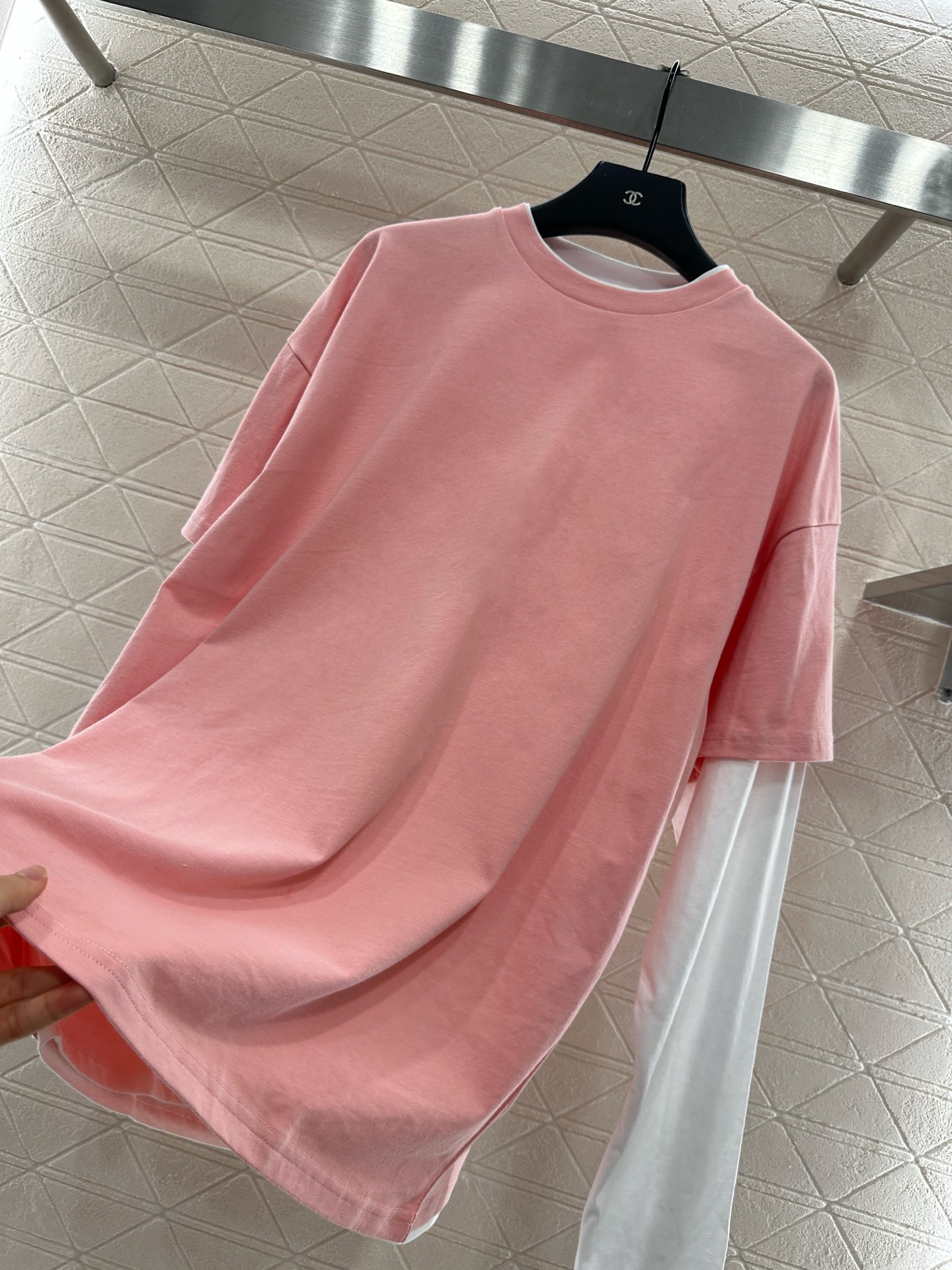 ♥Jil sande*♥2025新品上架 假两件撞色印花长袖定制YB斜纹全棉材质 透气舒适 质感十足 假