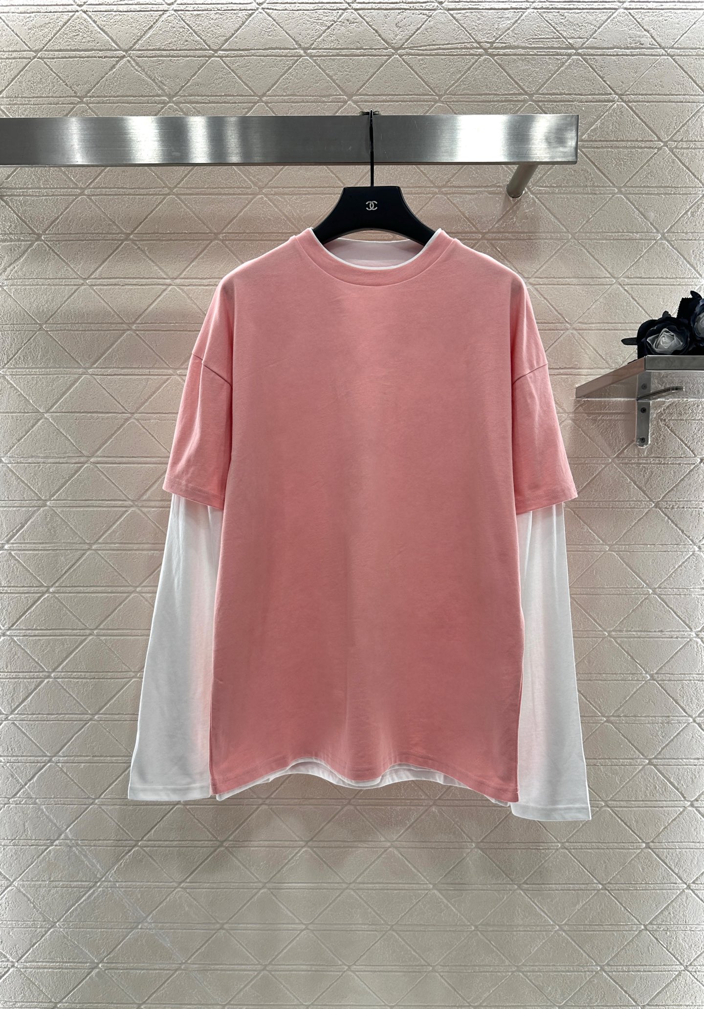 ♥Jil sande*♥2025新品上架 假两件撞色印花长袖定制YB斜纹全棉材质 透气舒适 质感十足 假