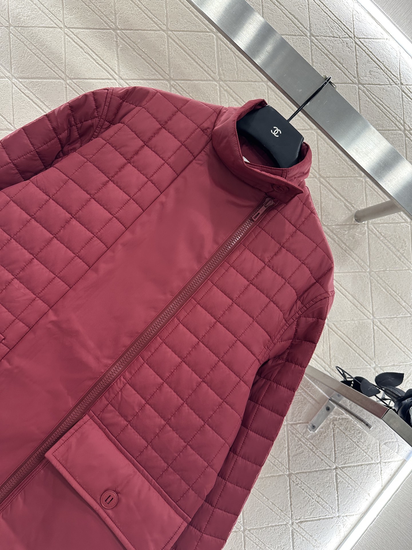 ♥Herme*♥2025新品上架 立领拉链中长棉服外套定制YB防风防水尼龙材质 羽绒棉填充内里 整件轻薄