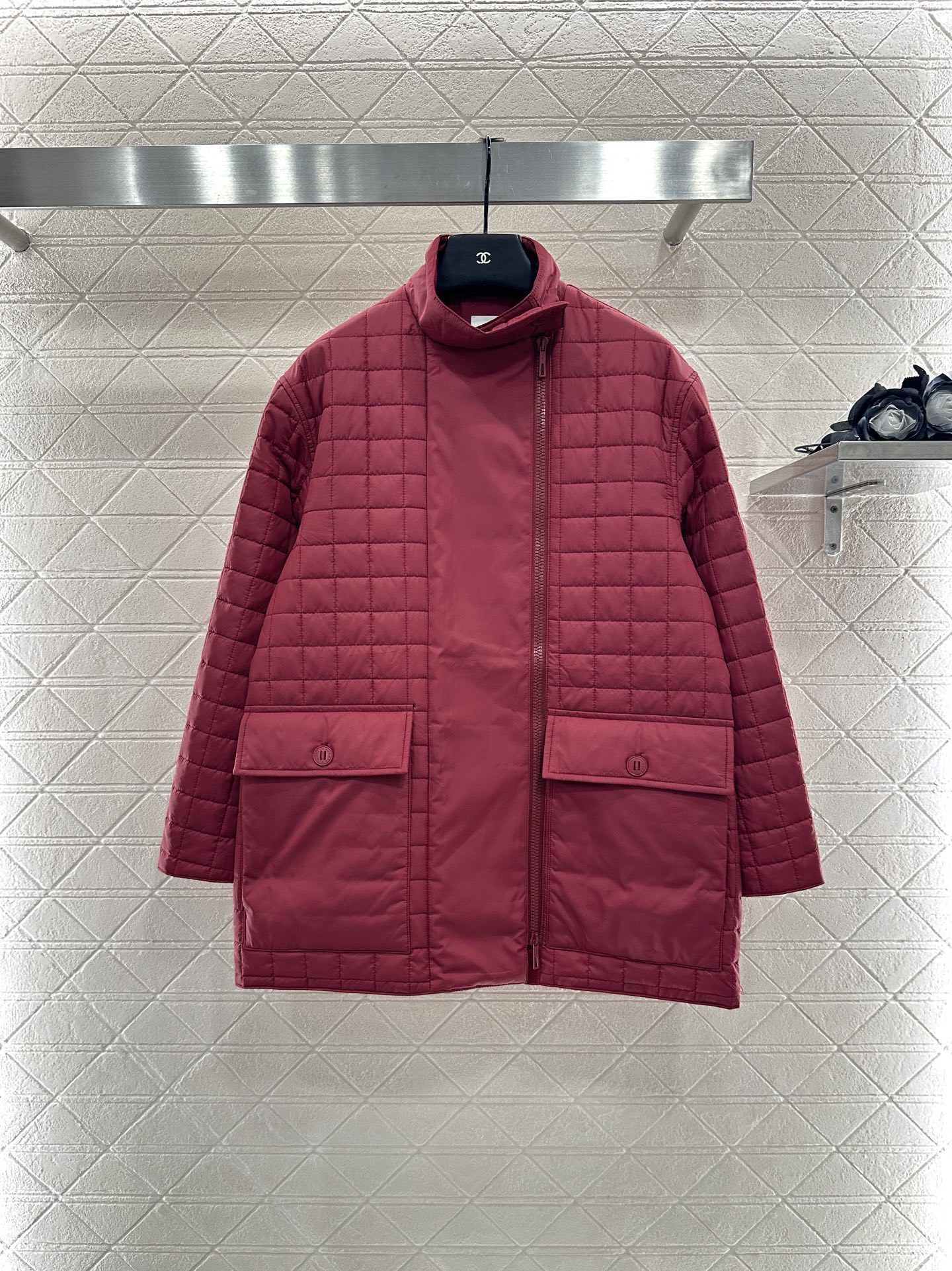 ♥Herme*♥2025新品上架 立领拉链中长棉服外套定制YB防风防水尼龙材质 羽绒棉填充内里 整件轻薄