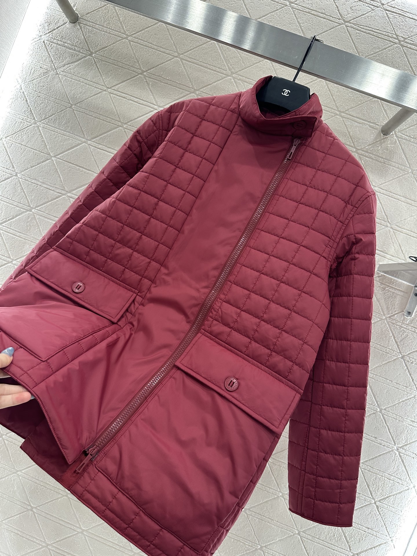 ♥Herme*♥2025新品上架 立领拉链中长棉服外套定制YB防风防水尼龙材质 羽绒棉填充内里 整件轻薄