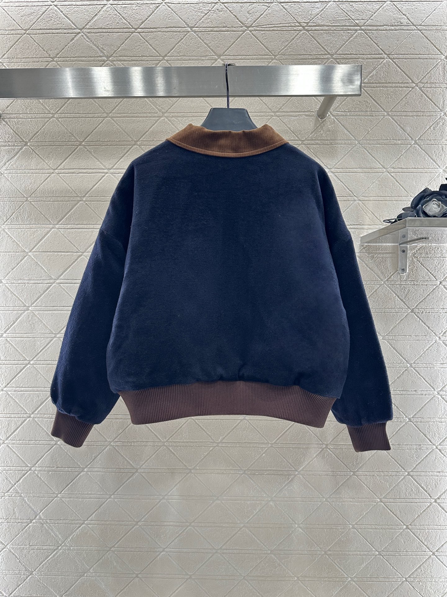 ♥Miumi*♥2025新品上架 灯芯绒领羊绒棉服外套定制YB羊绒羊毛材质 整件复古高级 卡其色灯芯绒领