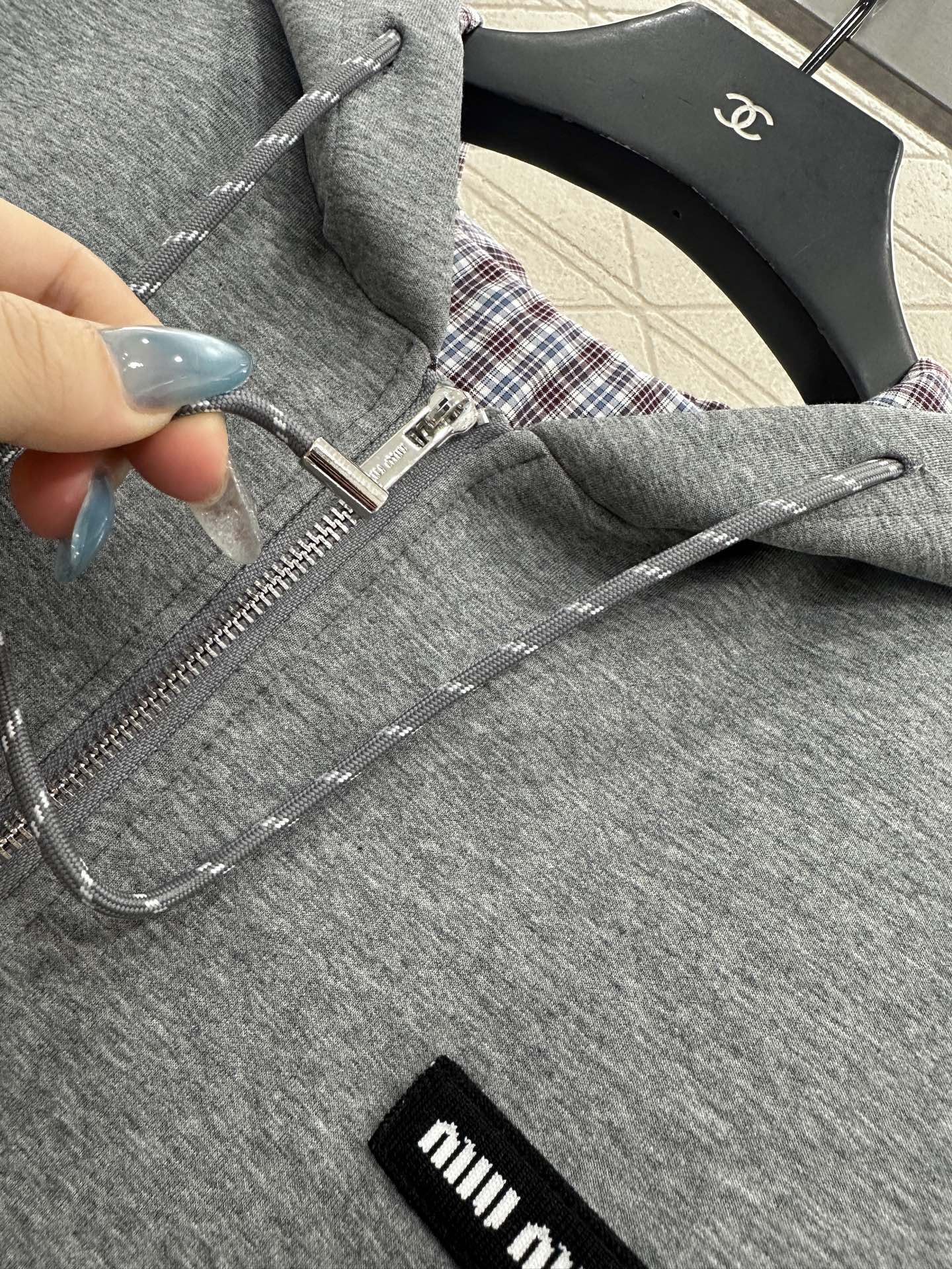 ♥Miumi*♥2025新品上架 两面穿连帽外套长裤套装定制YB斜纹全棉材质，质感光泽，舒适垂顺，连帽外