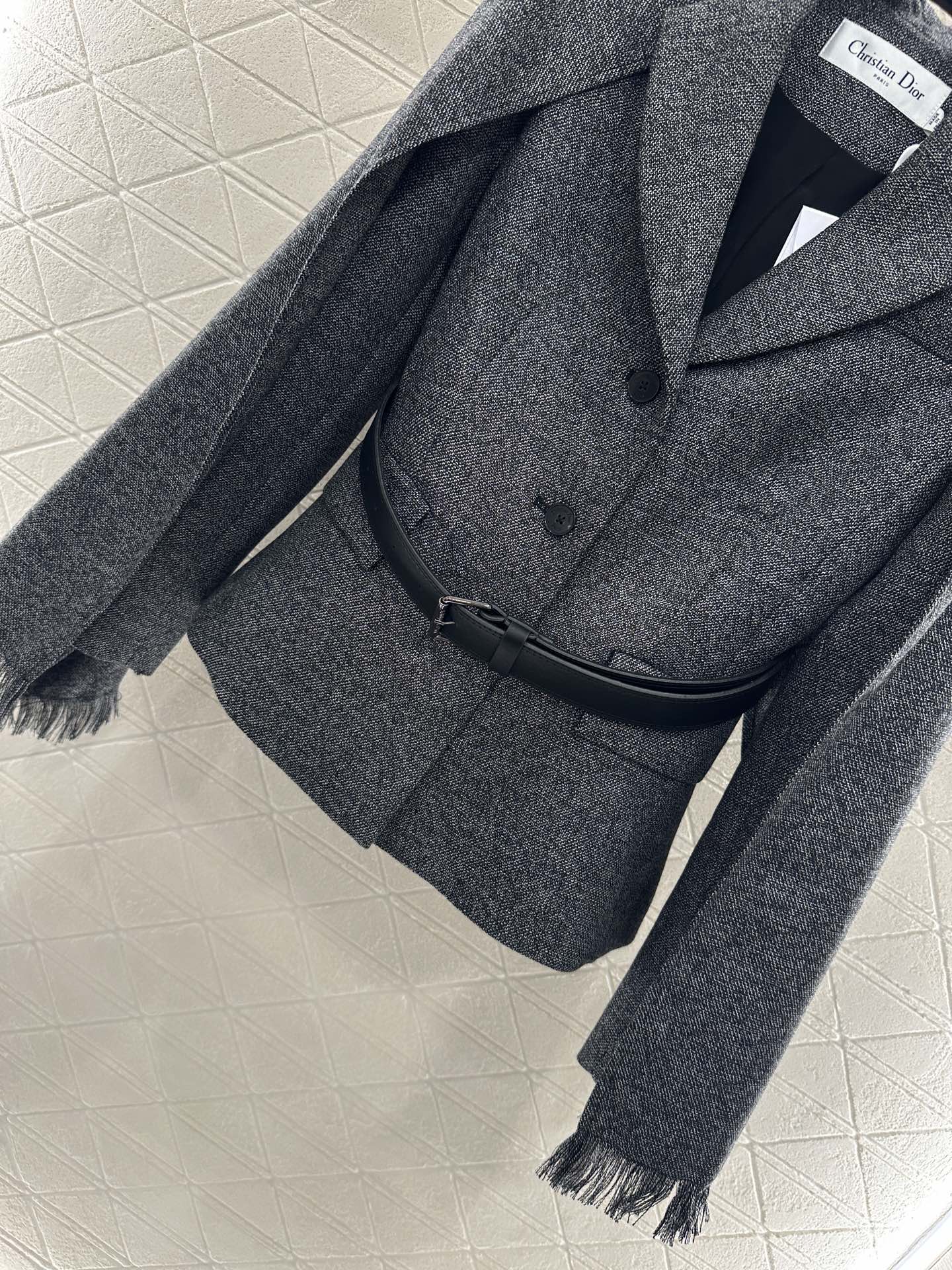 ♥Dio*♥2025新品上架 披肩翻领腰带西装多件套定制YB进口百分百丝毛材质，质感光泽高级，翻领西服单