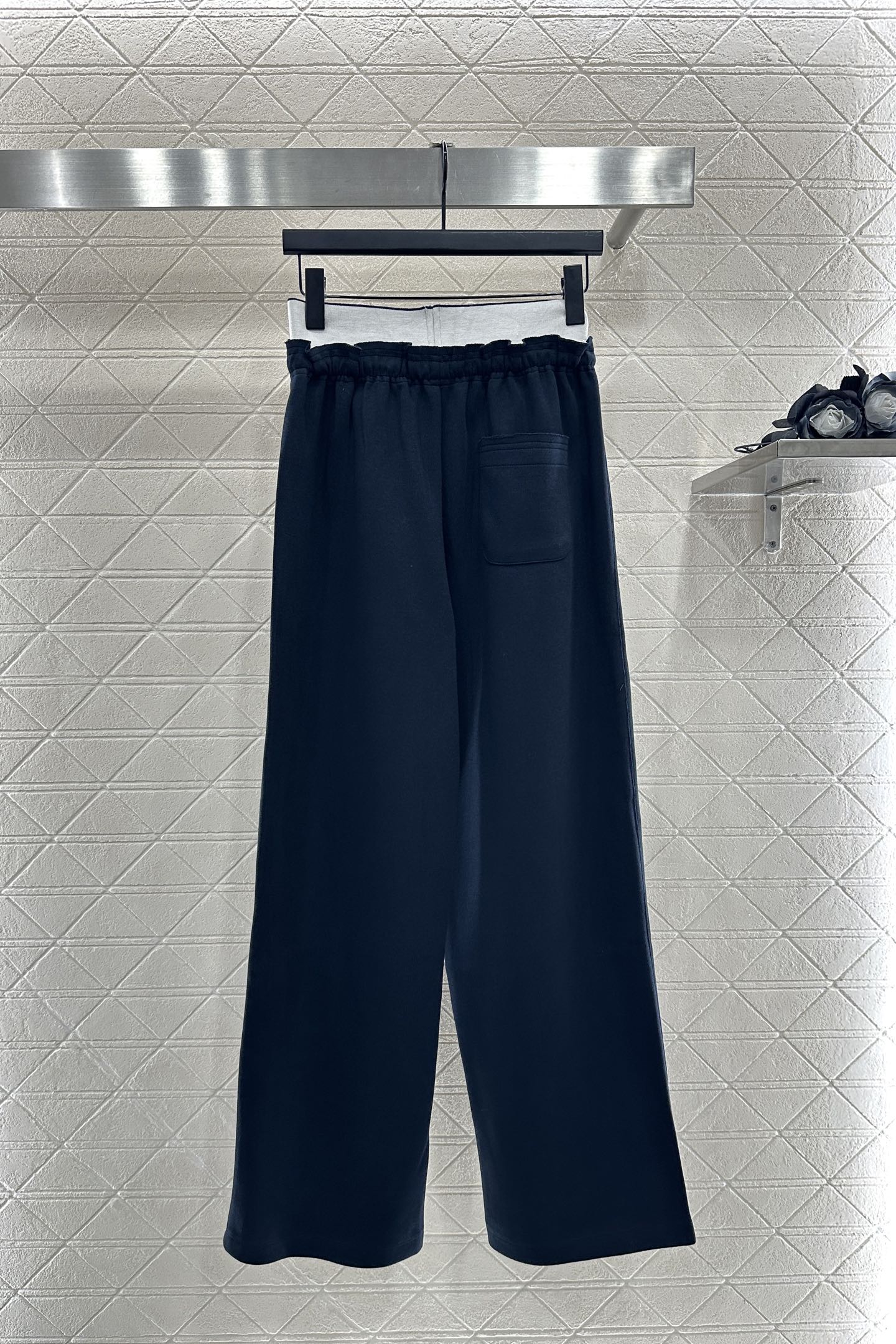 ♥Alexander wan*♥2025新品上架 抽绳织带阔腿长裤定制YB进口全棉材质，面料柔挺舒适，垂