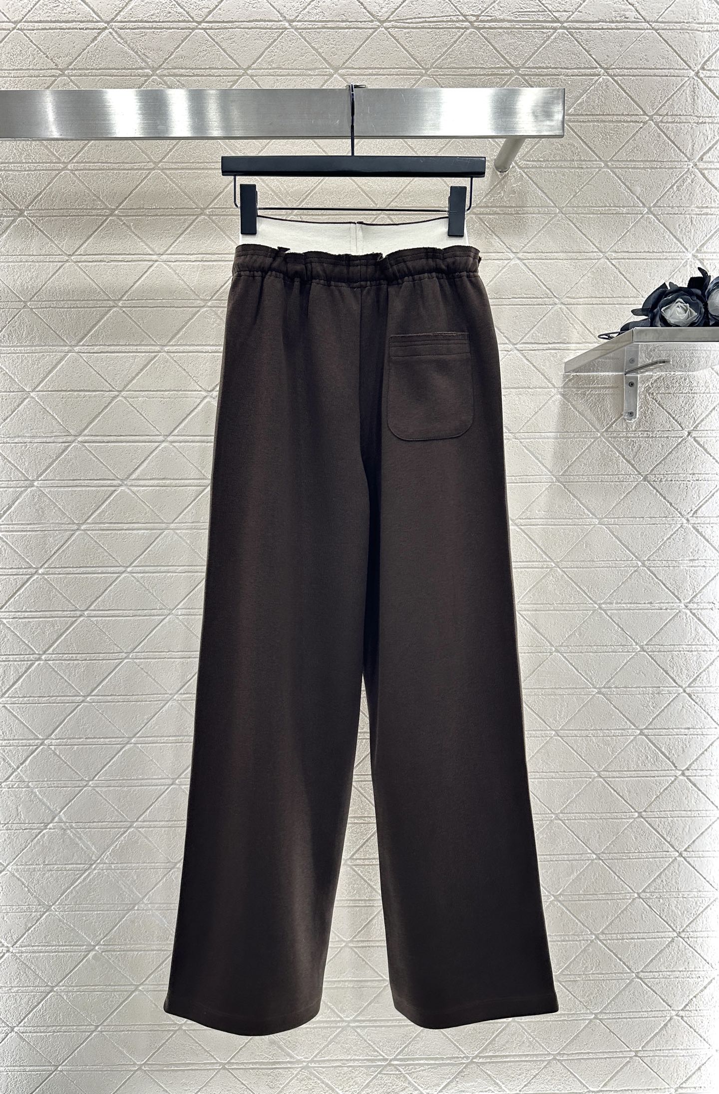 ♥Alexander wan*♥2025新品上架 抽绳织带阔腿长裤定制YB进口全棉材质，面料柔挺舒适，垂