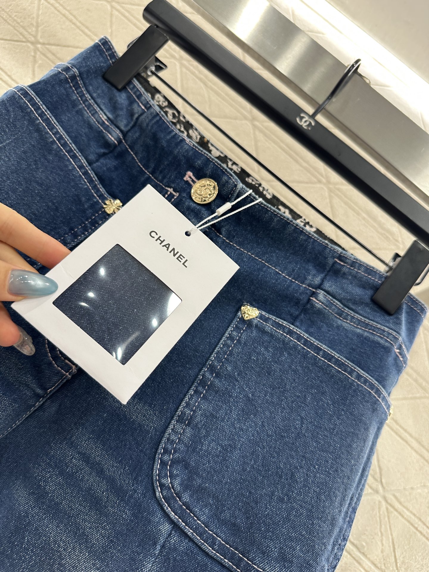 ♥Chane*♥2025新品上架 磨白弹力牛仔裤定制YB斜纹棉牛仔材质，质感高级，穿搭舒适弹力，高腰直筒