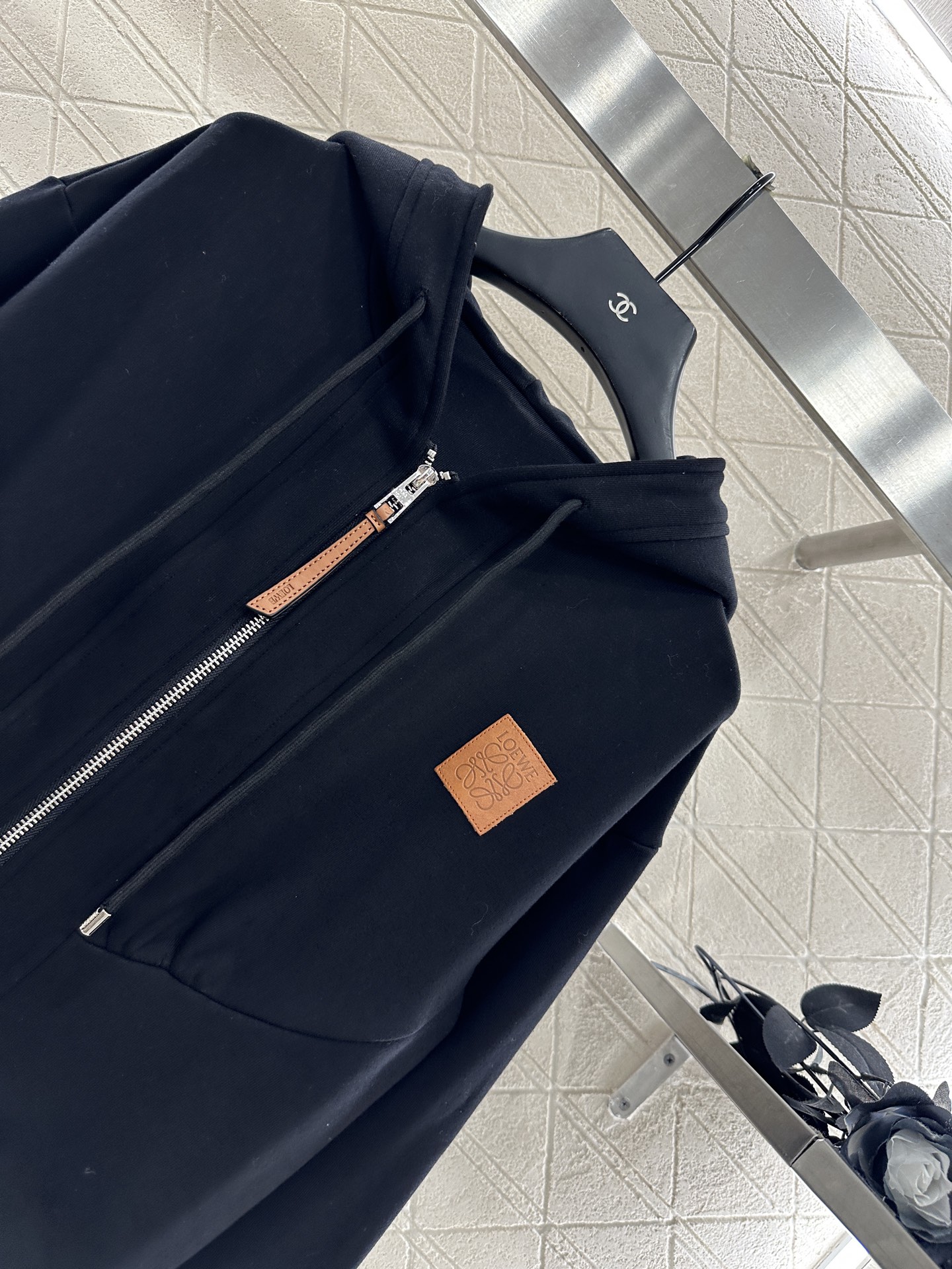 Loewe 2025 Women's Cropped Hoodie and Trouser Set in Black Cotton 3 i1758108489256 7966 0 2