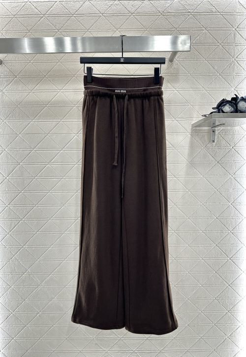 Miu Miu 2025 New Arrival Drawstring Wide-Leg Pants - Comfortable & Stylish 1 Miu Miu 2025 New Arrival Drawstring Wide-Leg Pants - Comfortable & Stylish