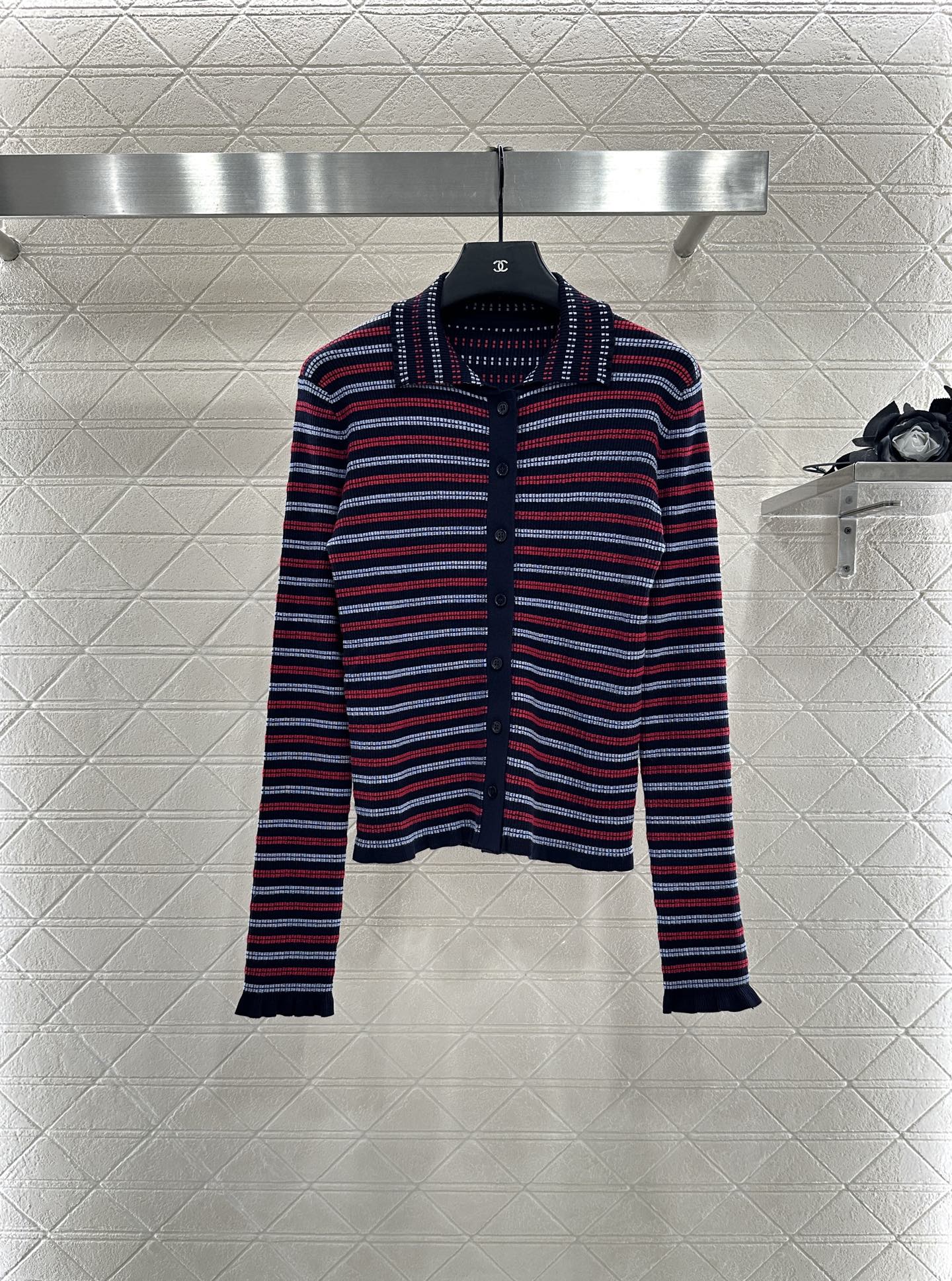 EENK Striped Knit Cardigan - Soft Yarn, Chic Button-Down Sweater