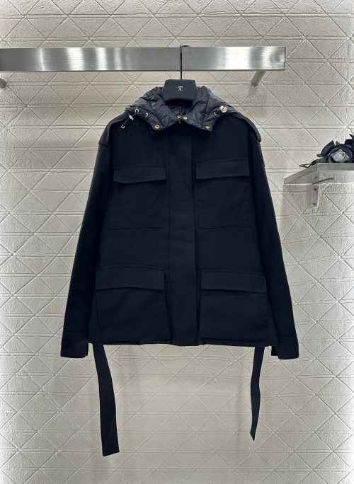 Moncler Detachable Hooded Down Jacket YB Twill Cotton Outerwear Long Coat 1 Moncler Detachable Hooded Down Jacket YB Twill Cotton Outerwear Long Coat