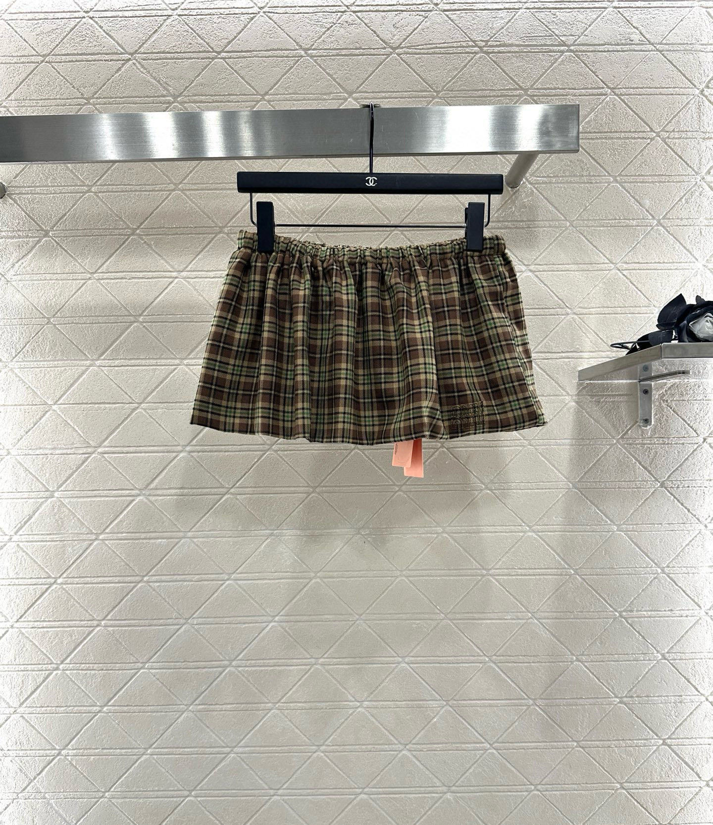 ♥Miumi*♥2025新品上架 格纹长款衬衫短裙套装定制YB精仿羊毛材质，质感高级，垂顺舒适，廓形ov