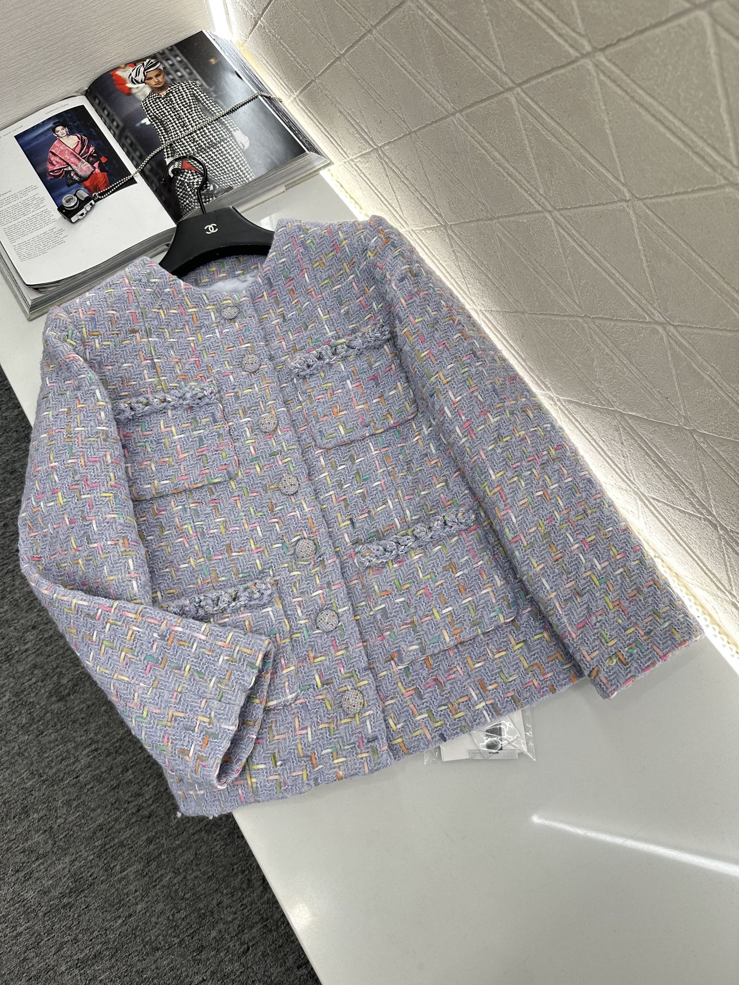 ♥Chane*♥2025新品上架 圆领编织洋装定制YB进口粗纺羊毛呢材质，质感高级，品相十足，圆领洋装外