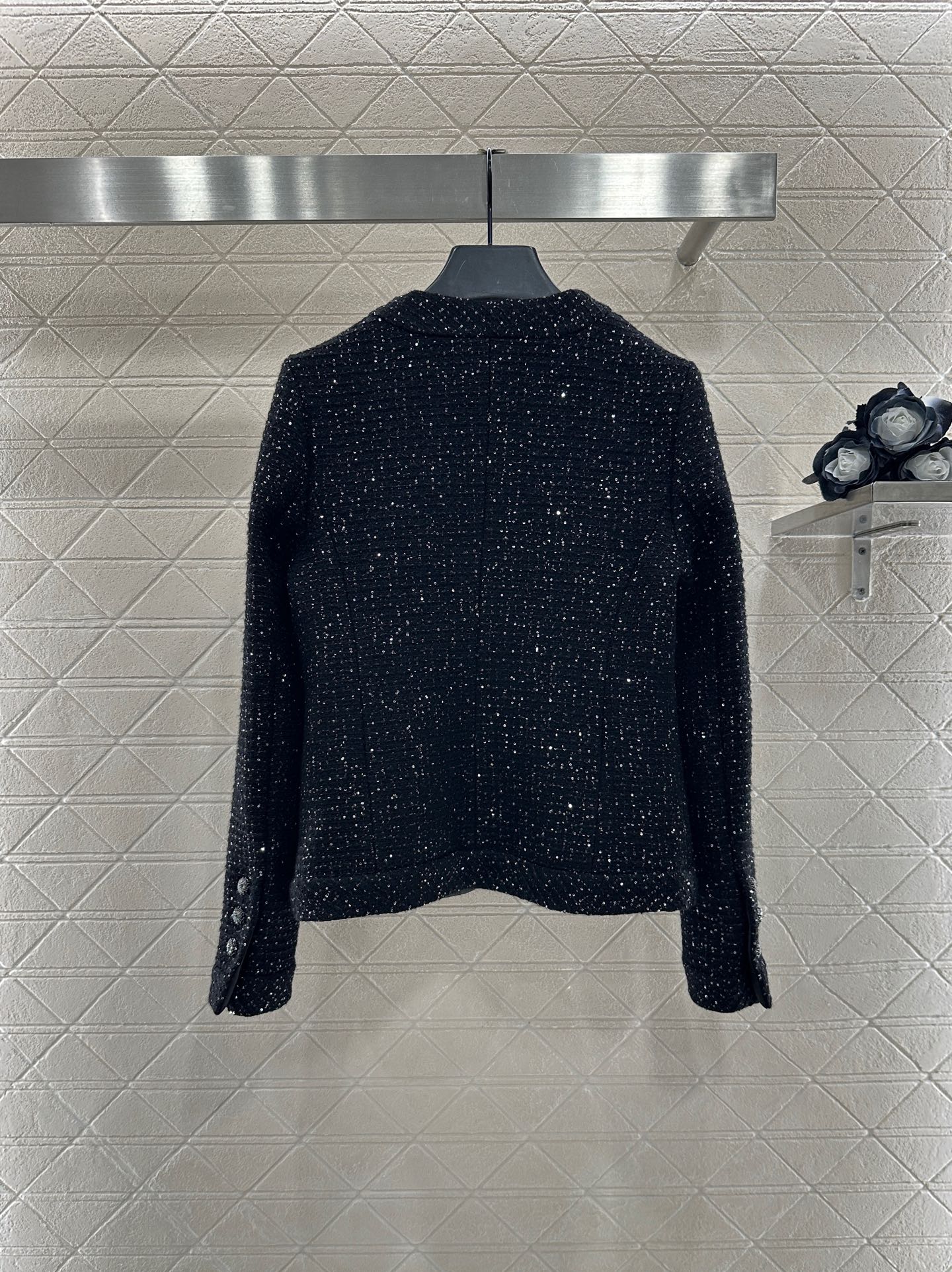 ♥Chane*♥2025新品上架 格纹编织洋装外套定制YB进口粗纺羊毛呢材质，肌理明显，质感上乘，粗花毛