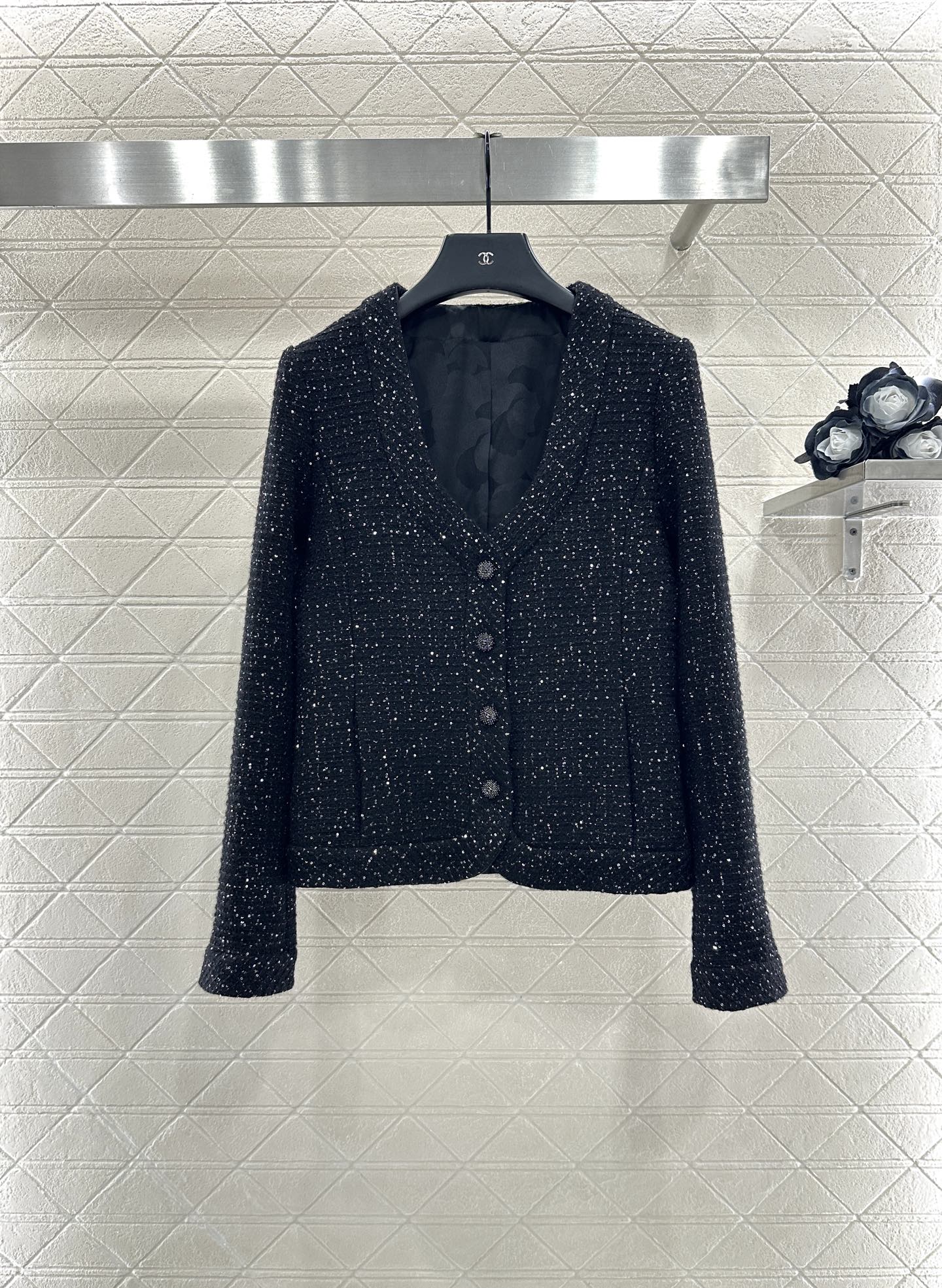 ♥Chane*♥2025新品上架 格纹编织洋装外套定制YB进口粗纺羊毛呢材质，肌理明显，质感上乘，粗花毛