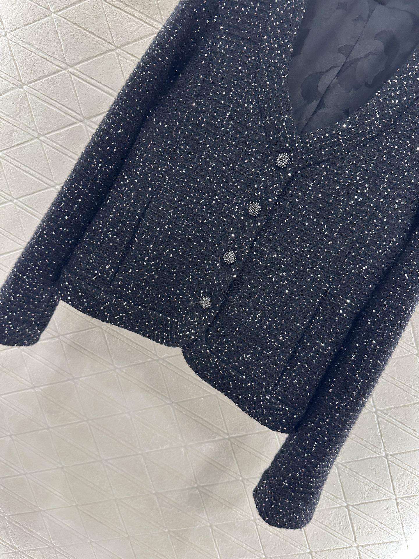 ♥Chane*♥2025新品上架 格纹编织洋装外套定制YB进口粗纺羊毛呢材质，肌理明显，质感上乘，粗花毛