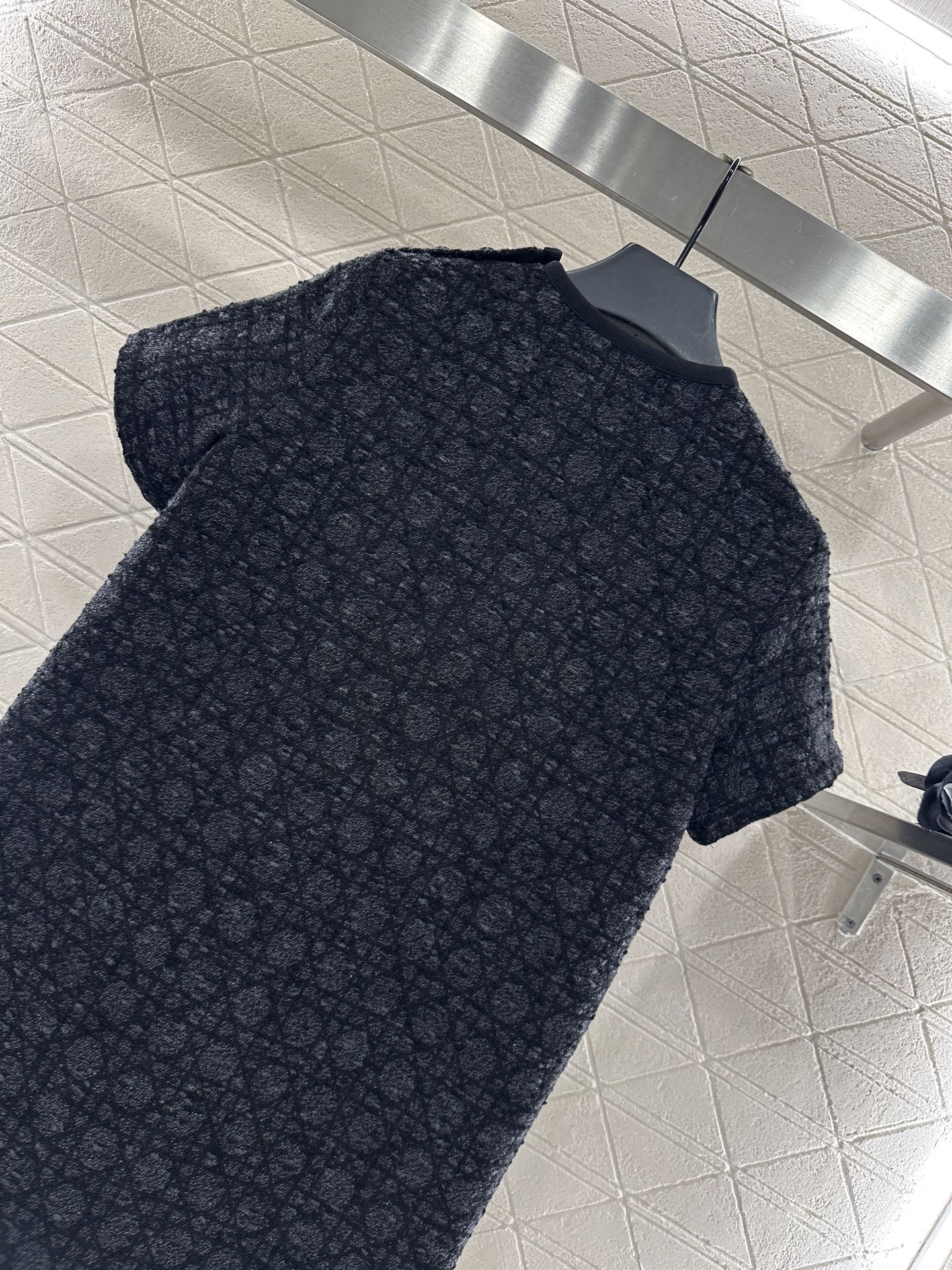 ♥Dio*♥2025新品上架 提花藤格纹短袖连衣裙定制YB进口棉毛提花材质，质感高级，品相十足，圆领短袖